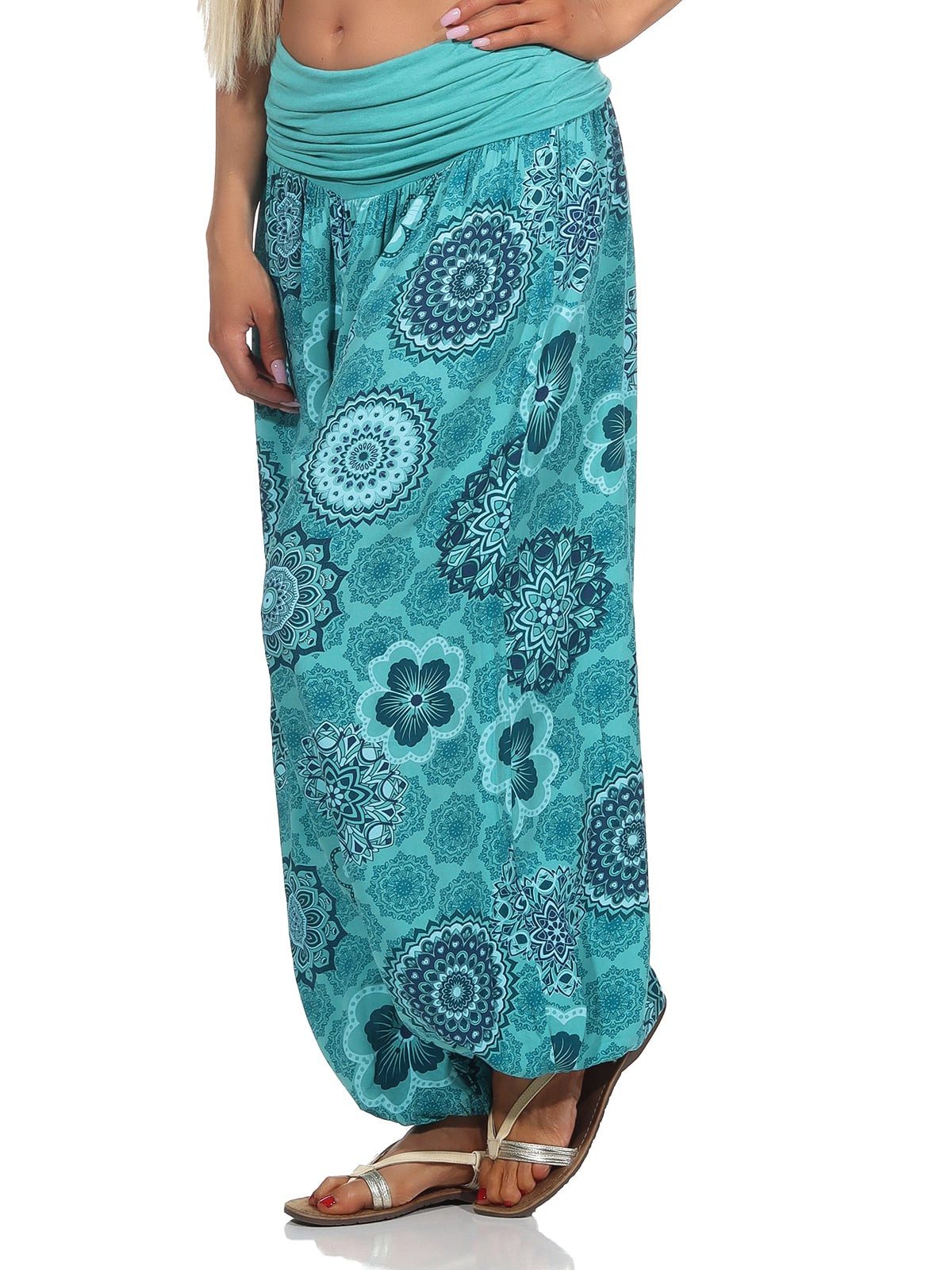 OriginalYou Haremshose Sommerhose Damen Boho Flatterhose leichte Yoga-Hose weites Bein luftige & leicht, hautfreundliches Material