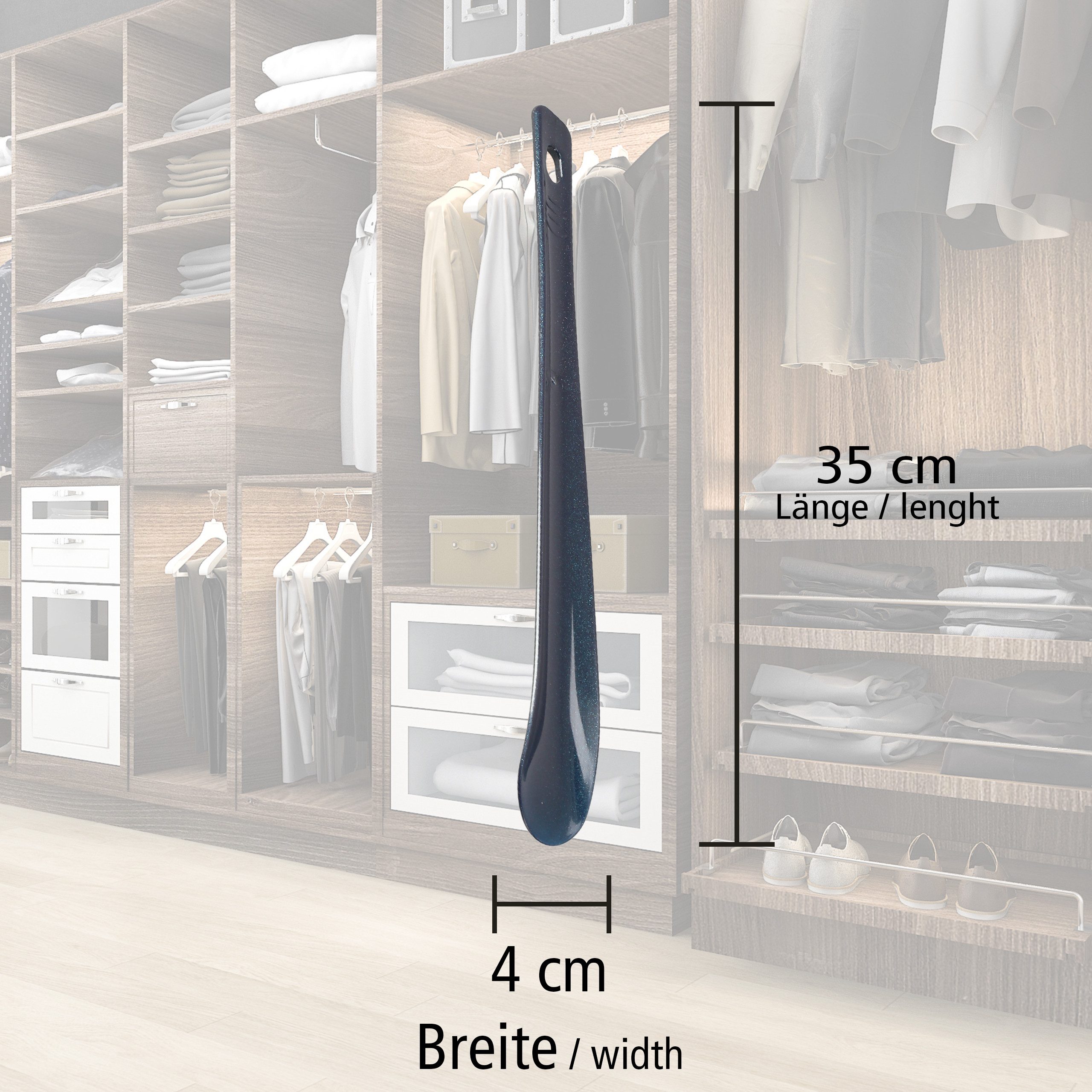 Lantelme Schuhlöffel 3 Stück Set 35cm Farbwahl Kunststoff Schuhanzieher Schuhanziehhilfe (3-tlg), Perfekt für Sneaker, Sportschuhe, Kinder Schuhe, Deutsche Herstellung