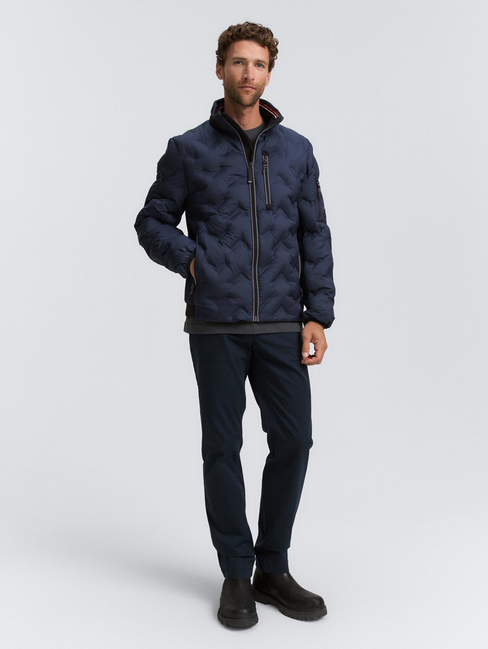 TOM TAILOR Outdoorjacke Jacken Hybrid Steppjacke mit verstaubarer Kapuze