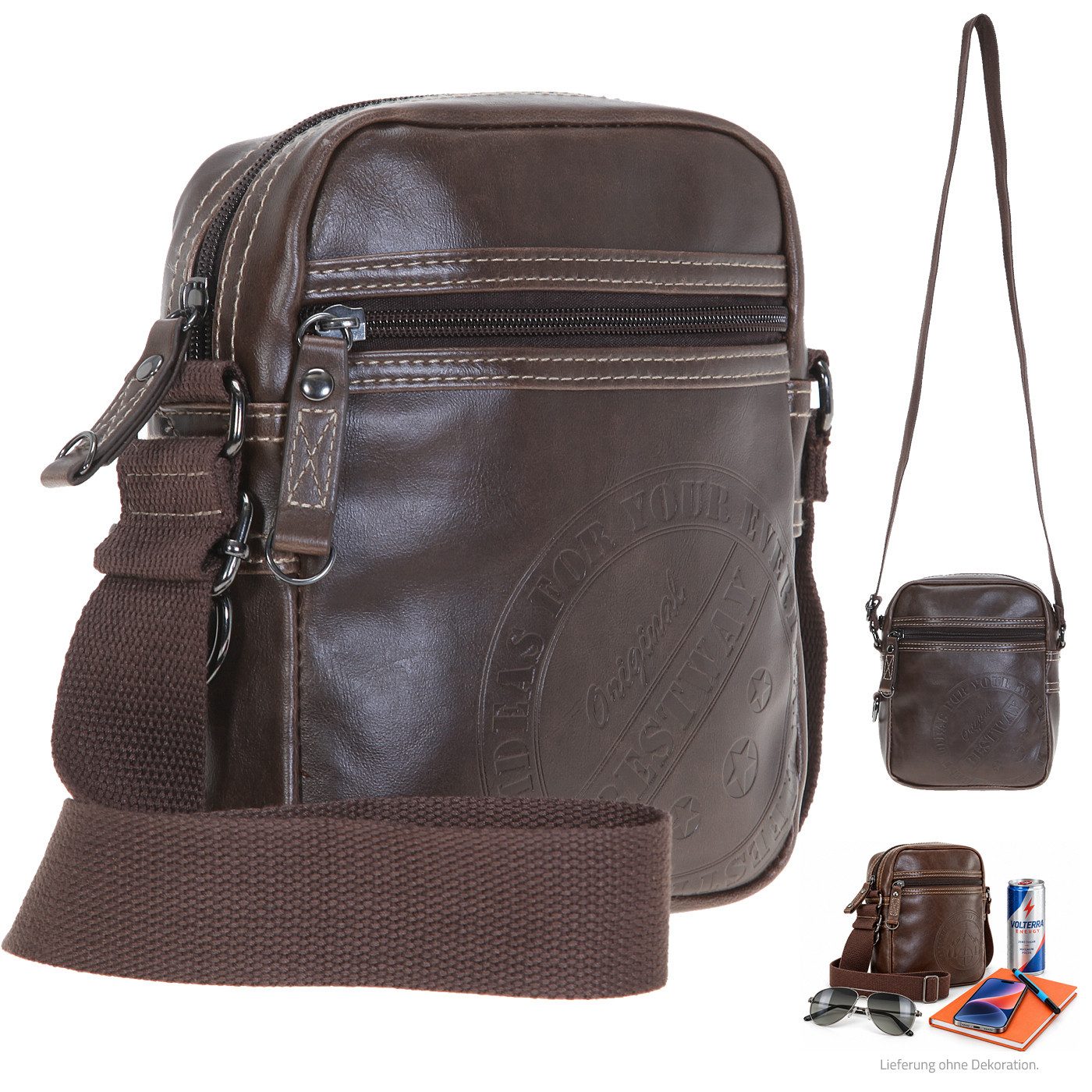 BESTWAY Handtasche Tasche klein Umhängetasche Schultertasche Umhänger, Tasche Kunstleder Umhängetasche 40147 2700 Braun