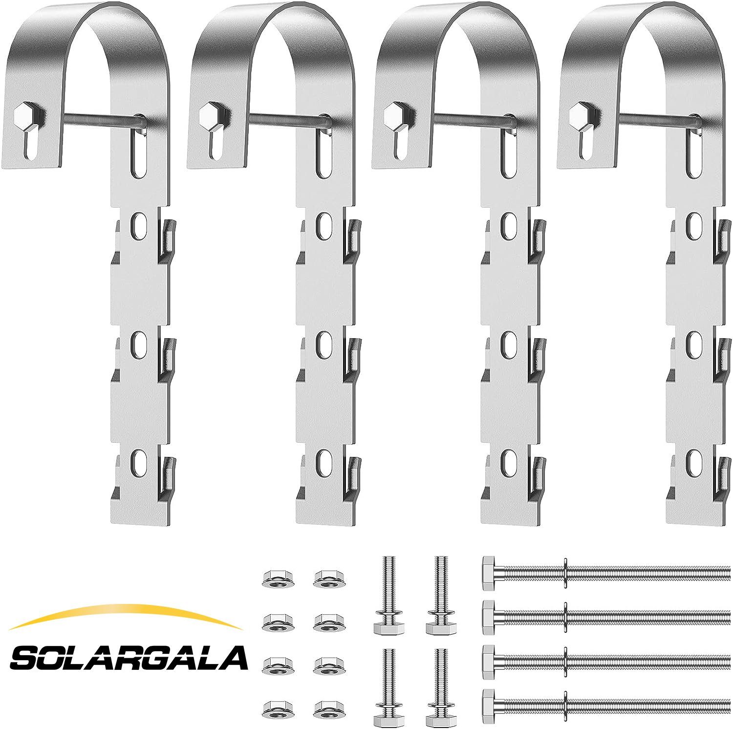Solarmodul-Halterung 4 stück Edelstahl Solarmodul Halterung Balkonkraftwerk Haken