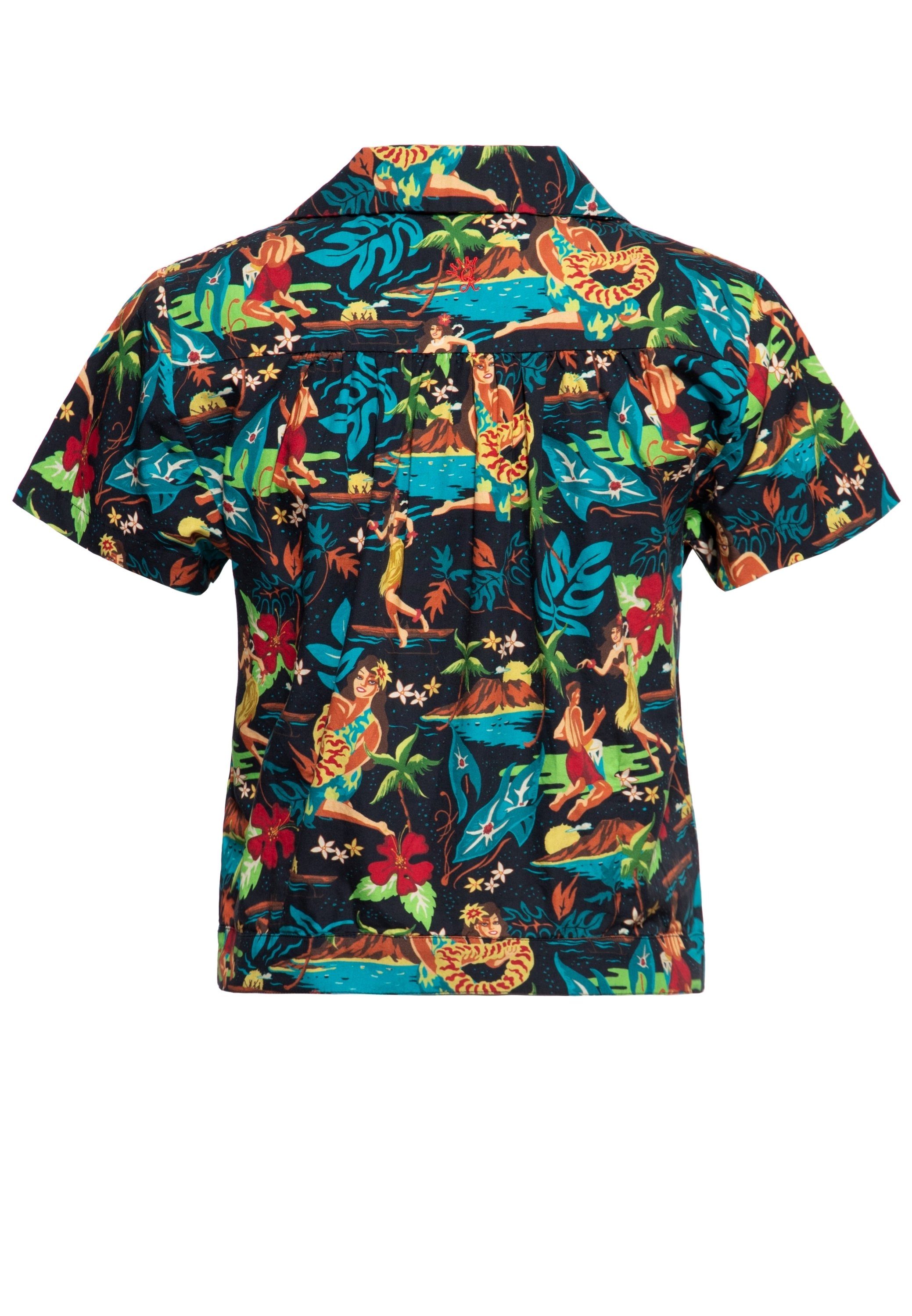 QueenKerosin Hemdbluse im Hawaiianischen Design günstig online kaufen