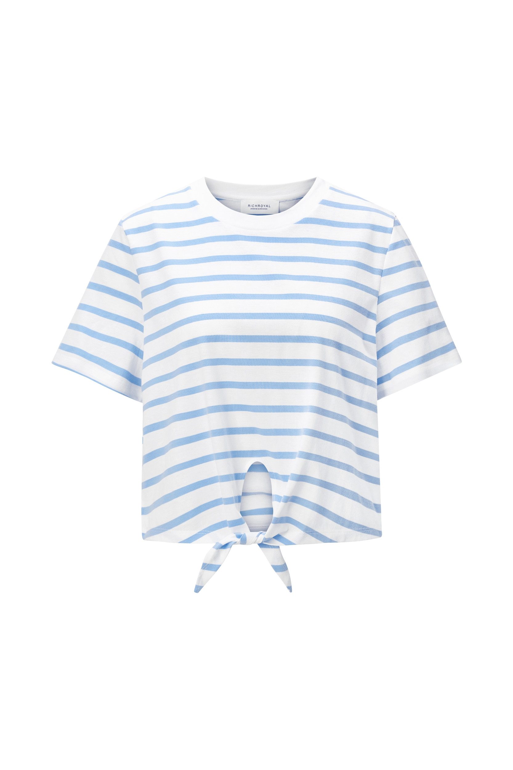 RICHROYAL Washed Striped T-Shirt, white