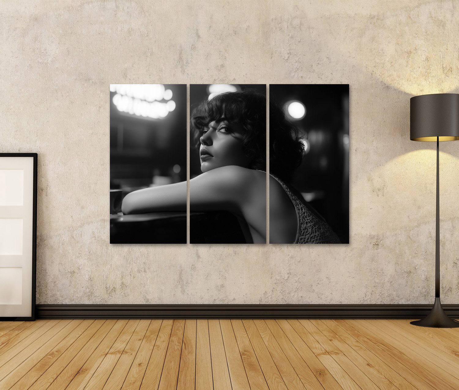 islandburner Leinwandbild, Frau im monochromatischen Licht