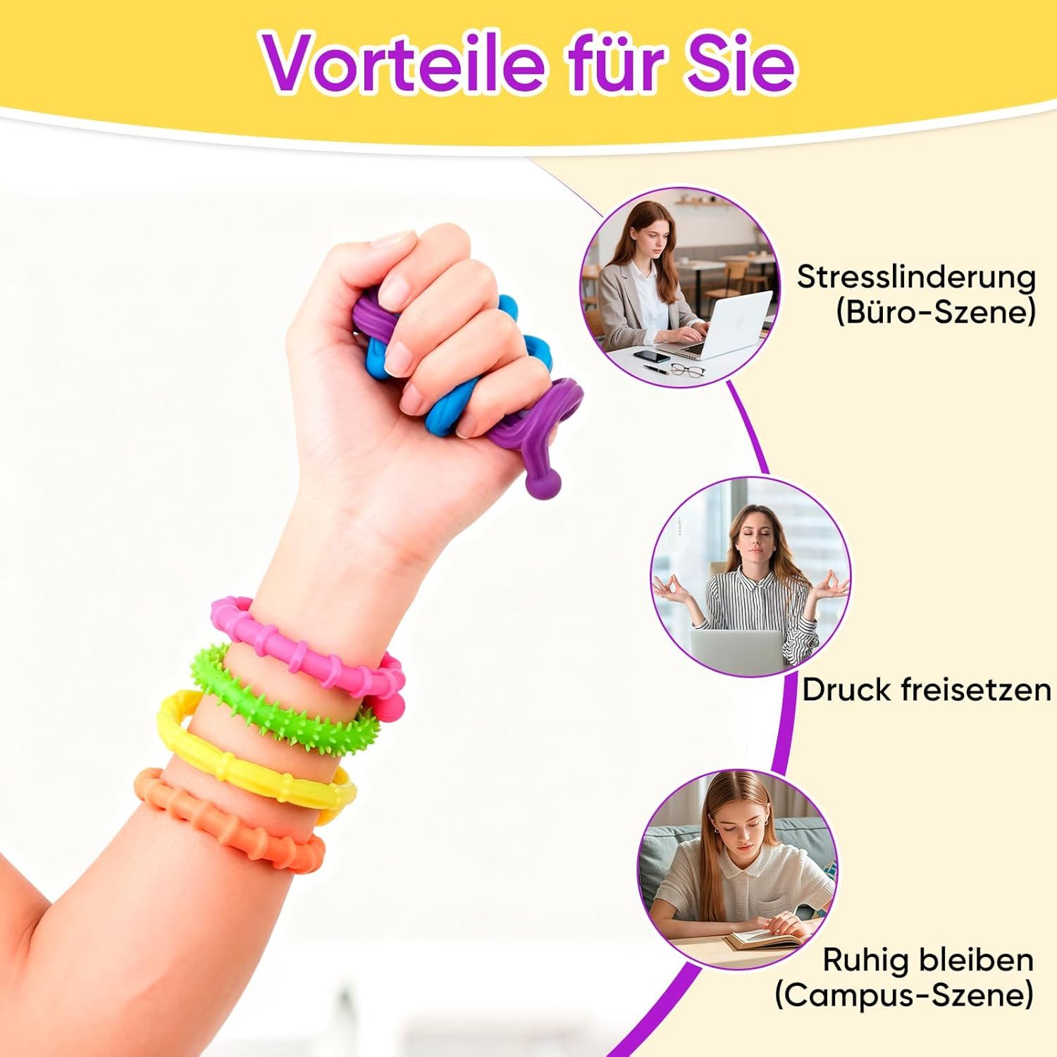 FELIXLEO Fidget Spinner 12 Stück Fidget Toys Set Sensorik Spielzeug Ringe gegen Anti Stress