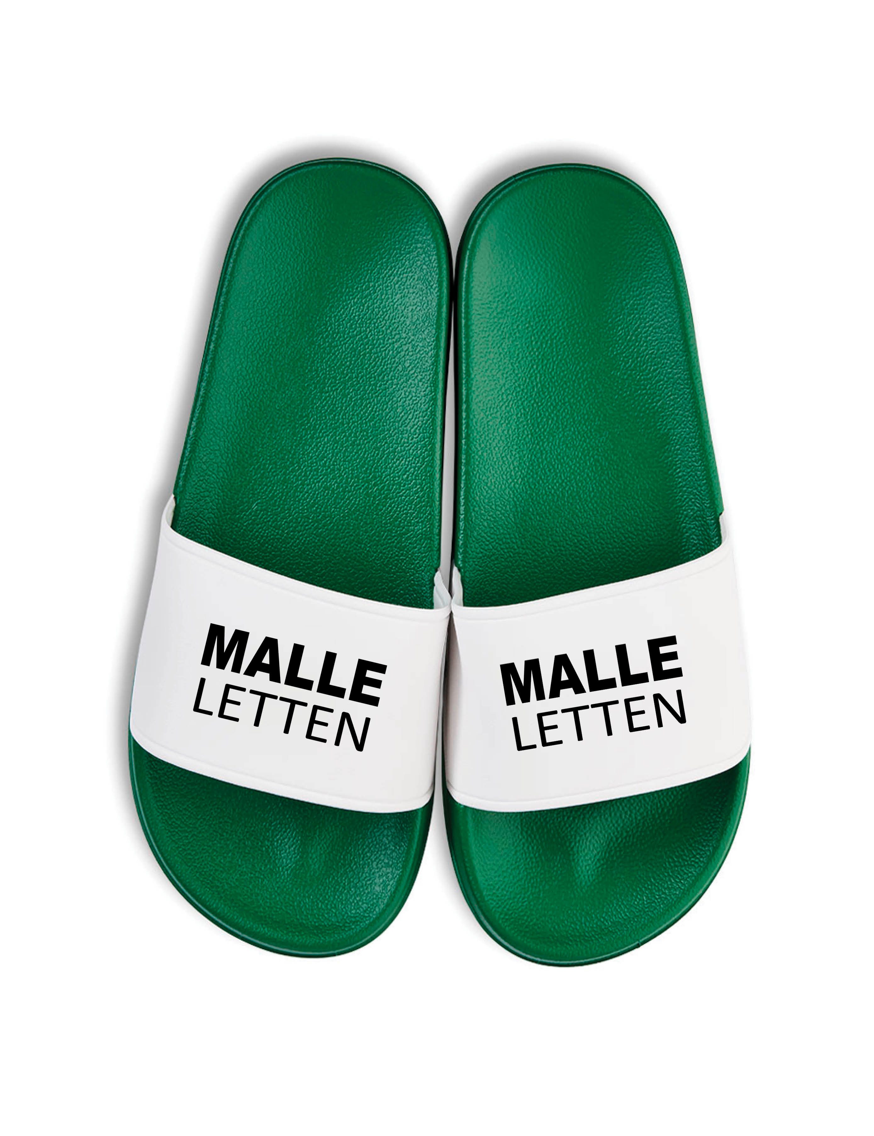 Herren Damen Badelatschen "Malle Letten" Fun-Print lustig Geschenk Badeschuh