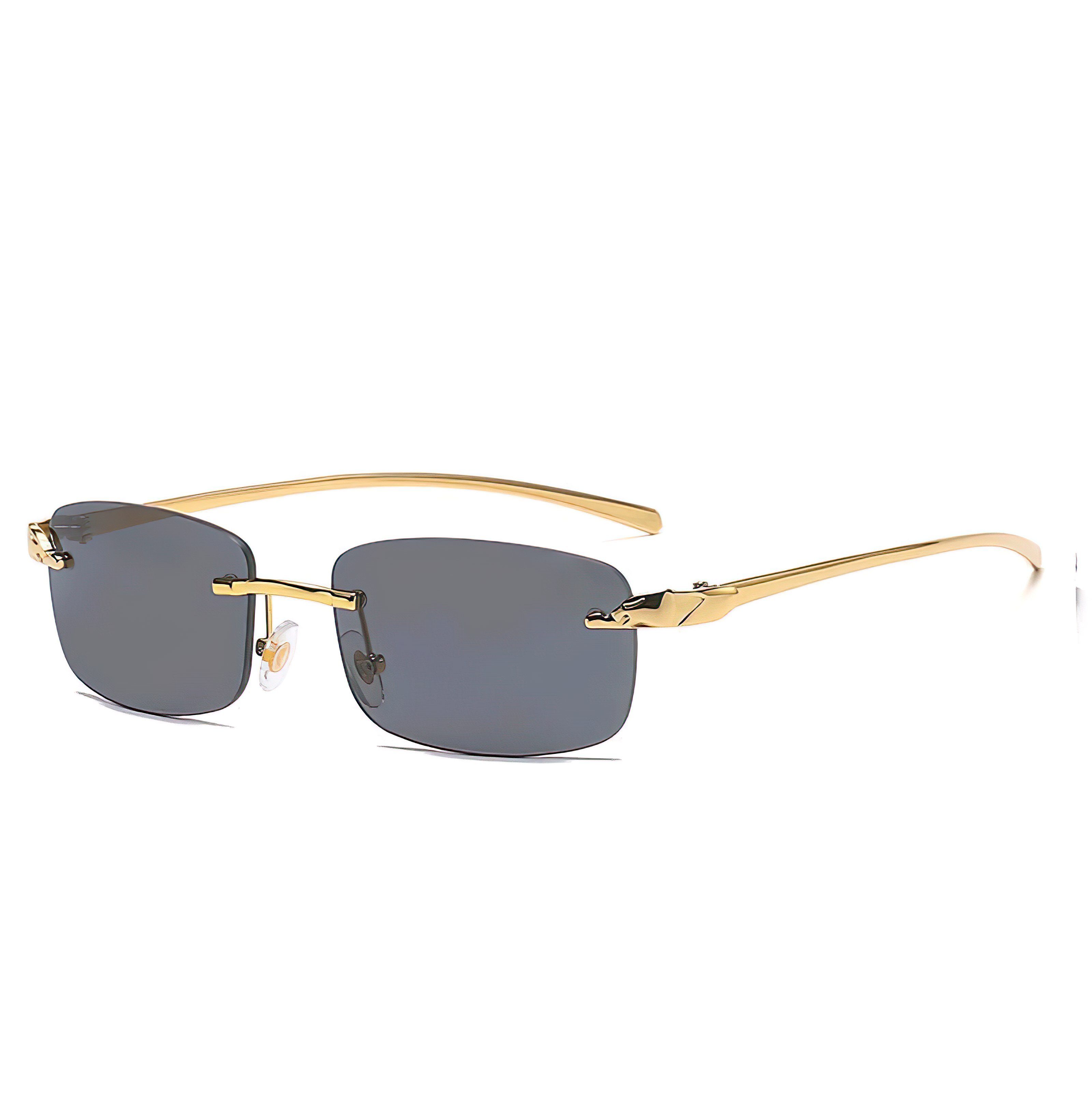 salazar.plus Sonnenbrille Randlos Rechteckig Unisex 4 Farben Rahmenlos Damen Herren Brille Randlose rechteckige Sonnenbrille UV400 Cat.1-3 ultraleicht & modern
