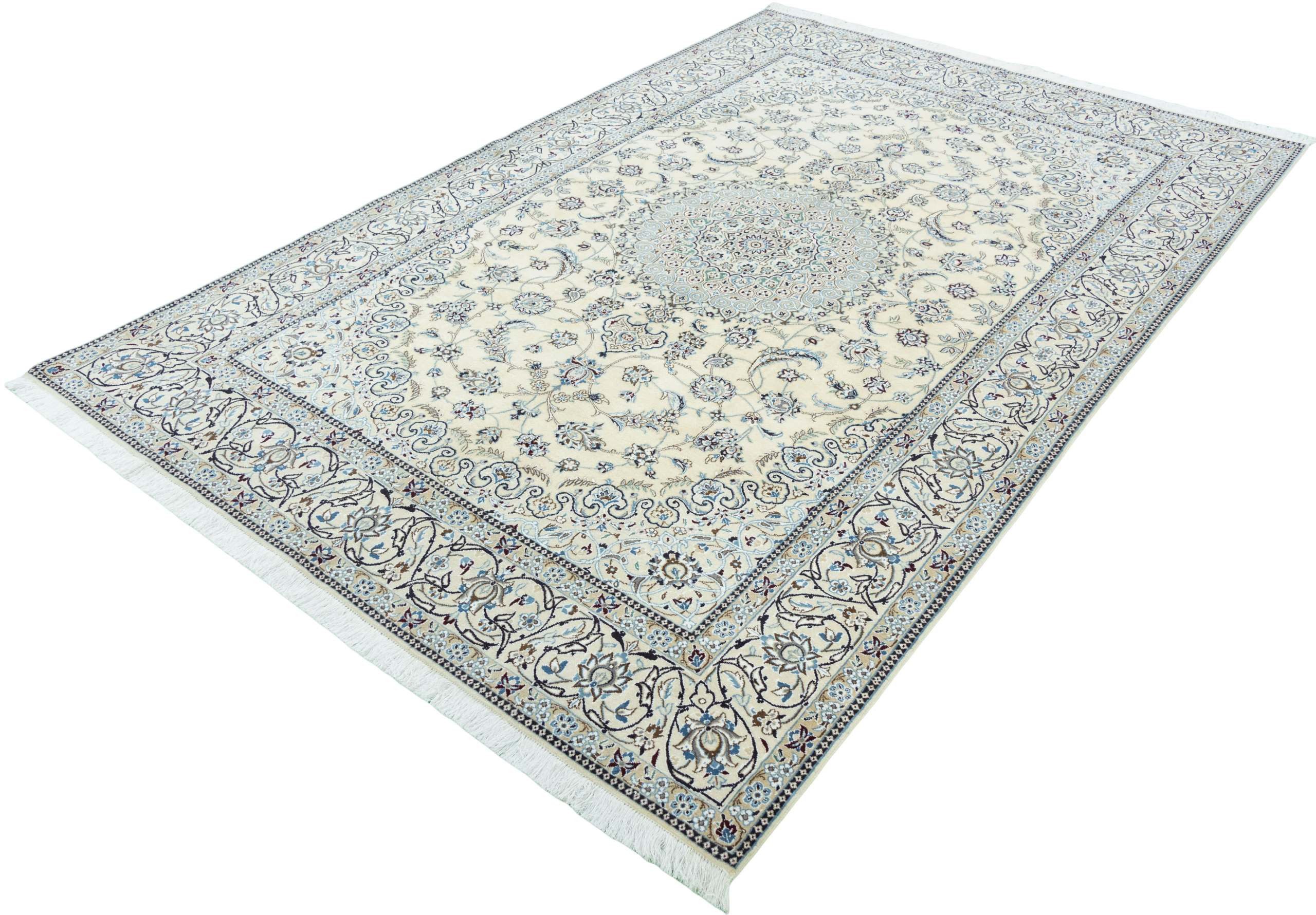 CABBEL Orientteppich 302x203 cm Perser Nain 9La Beige Schurwolle Handgeknüpft Klassisch, rechteckig, Höhe: 7 mm, 100% Schurwolle – weich, pflegeleicht, hohe Knüpfdichte