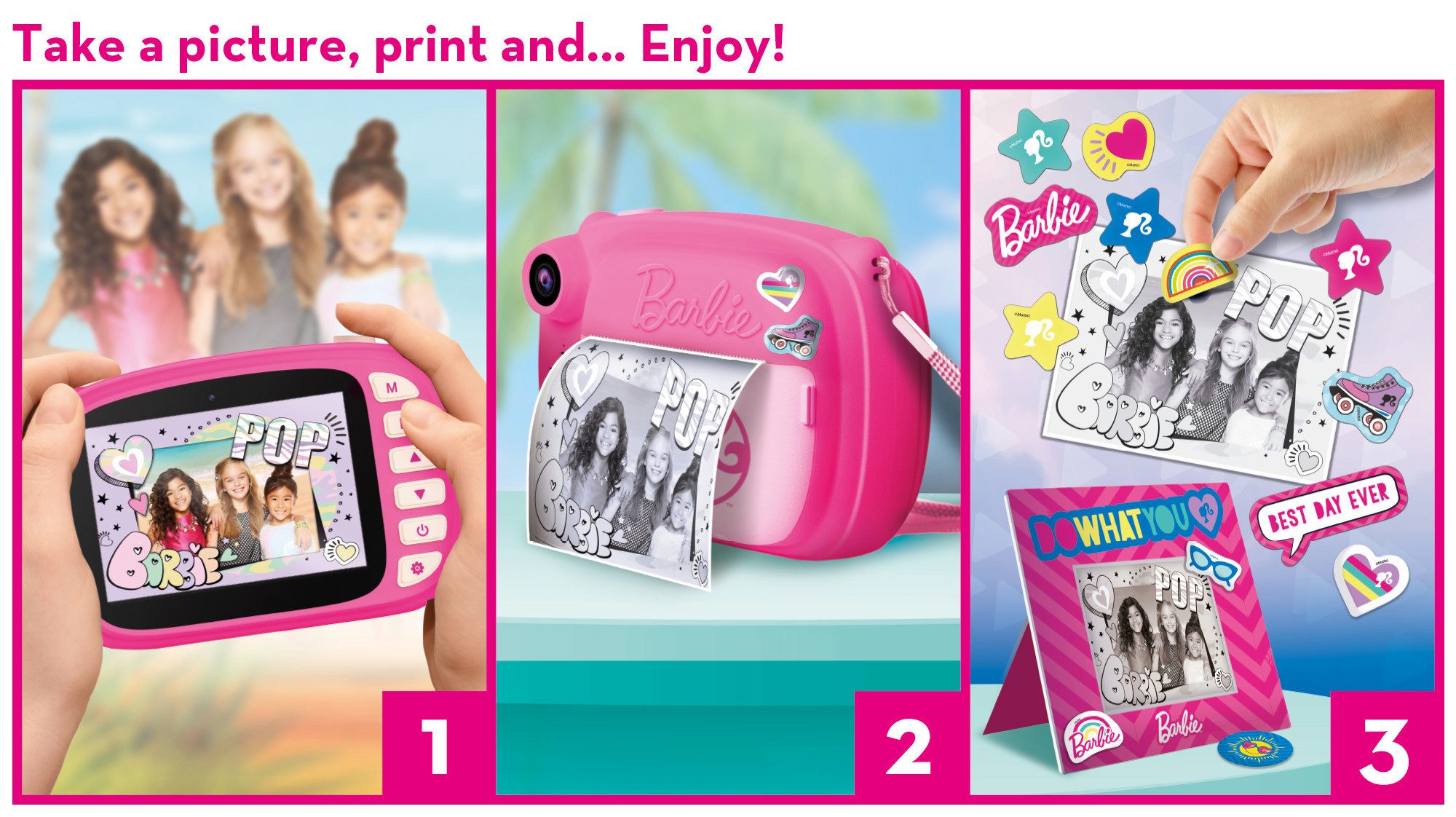 Lisciani Barbie Print Cam Sofortbildkamera Kamera Kinderkamera – Bild 4 von 5