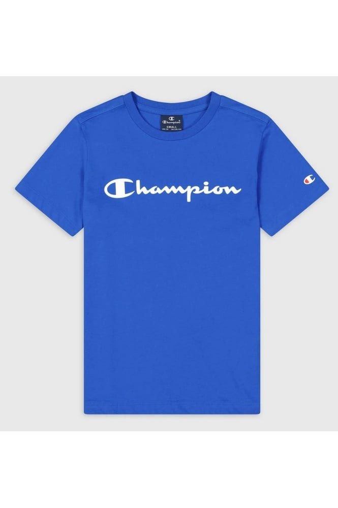 T-Shirt (Baumwolle) Crew mit Logo-Schriftzug royalblau Jungen