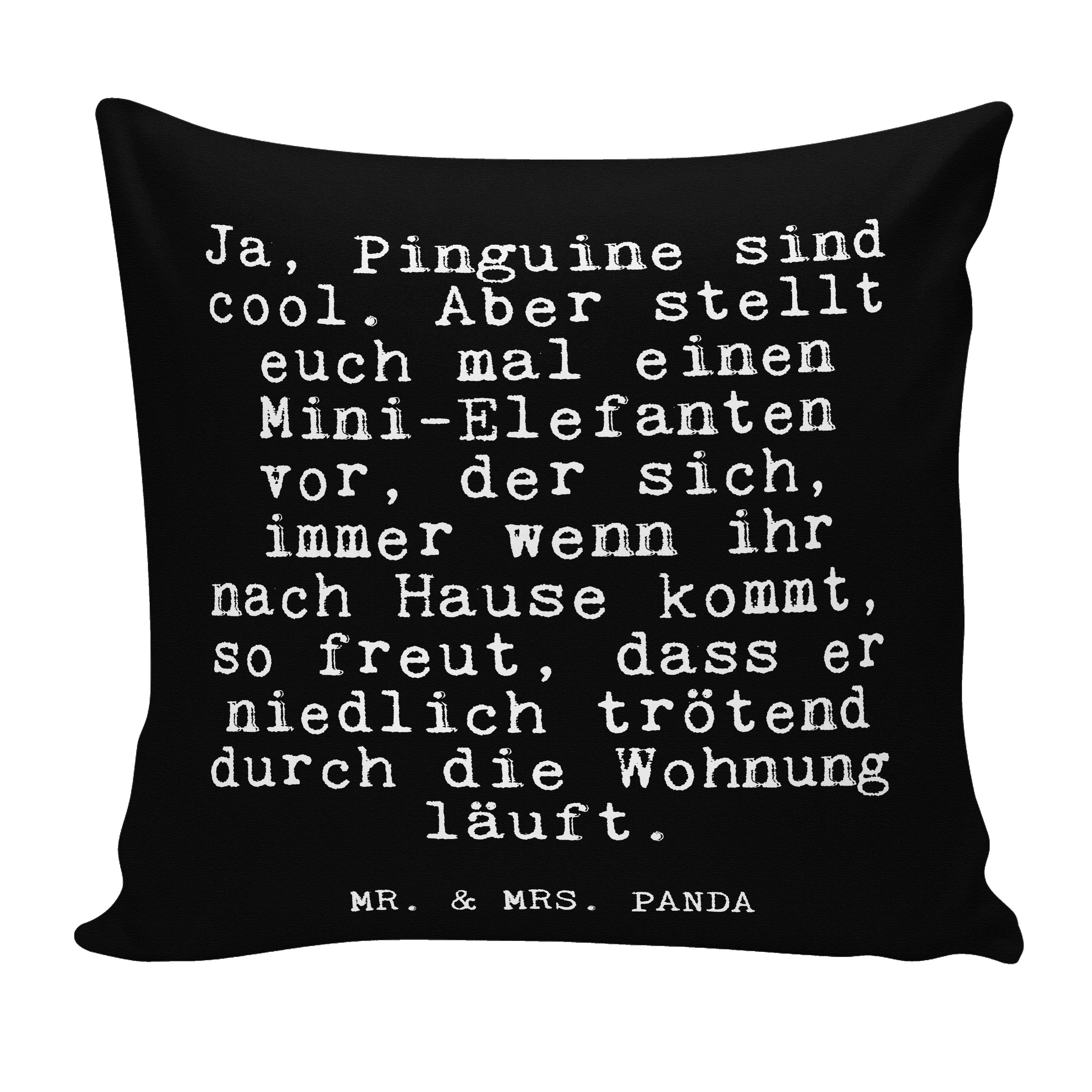 Mr. & Mrs. Panda Dekokissen Ja, Pinguine sind cool.... - Schwarz - Geschenk, lustiger Spruch, Fre
