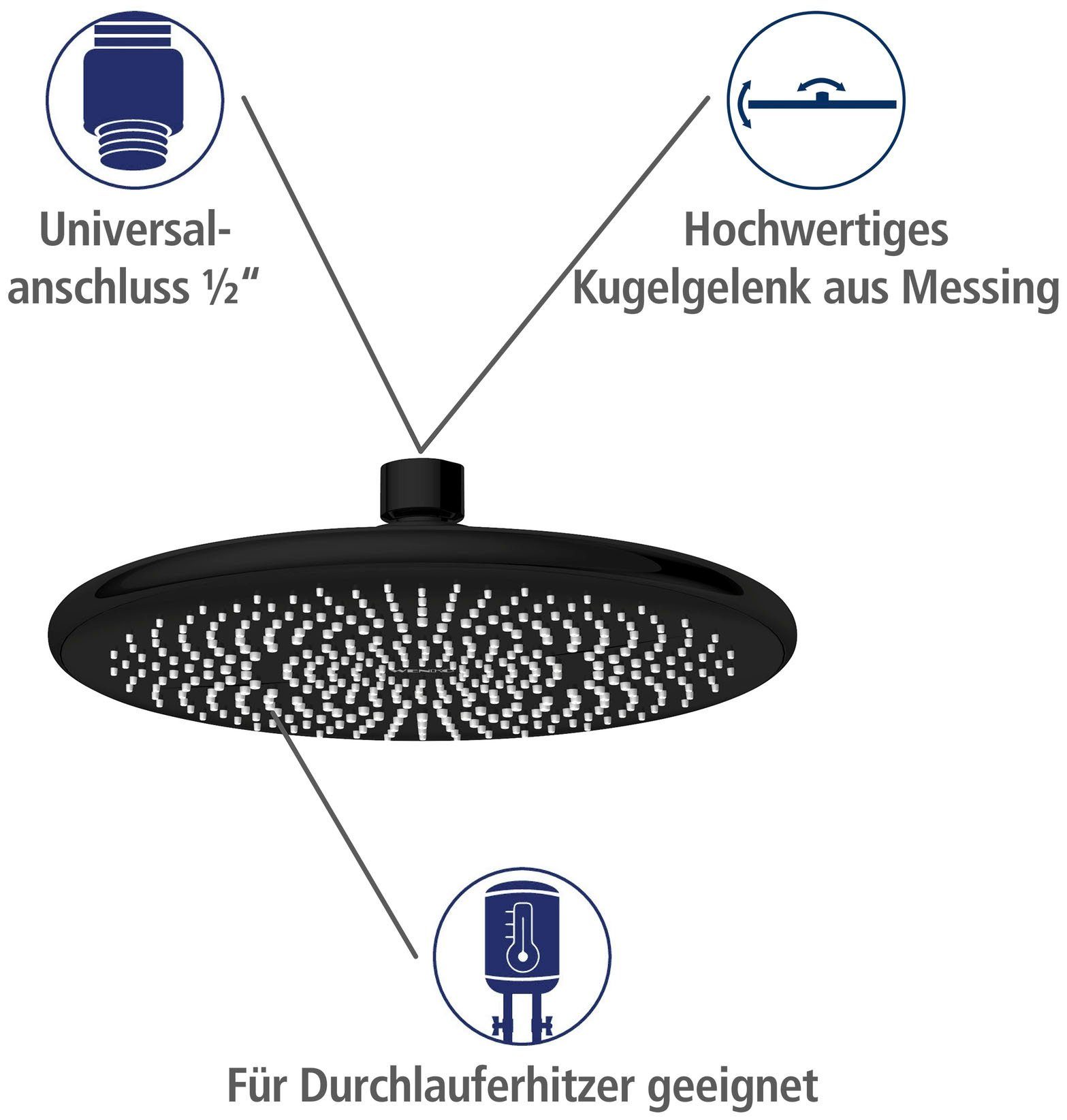 WENKO Regenduschkopf Watersaving, Ø 22,5 cm