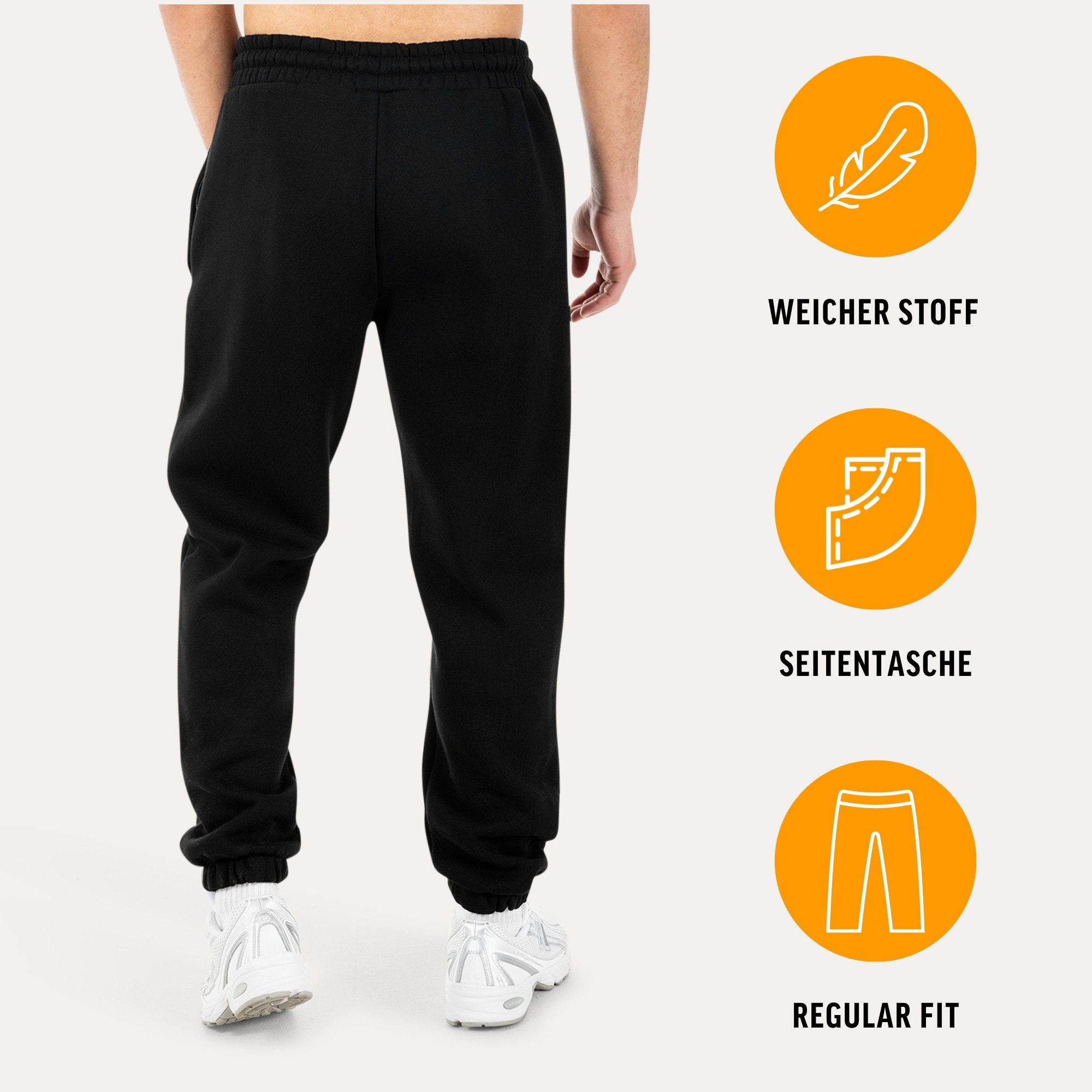 Smilodox Jogginghose Striver, Trainingshose Regular Fit mit elastischem Bund, Sport Seitentaschen Bündchen Smilodox Patch Stickerei Gym Freizeit