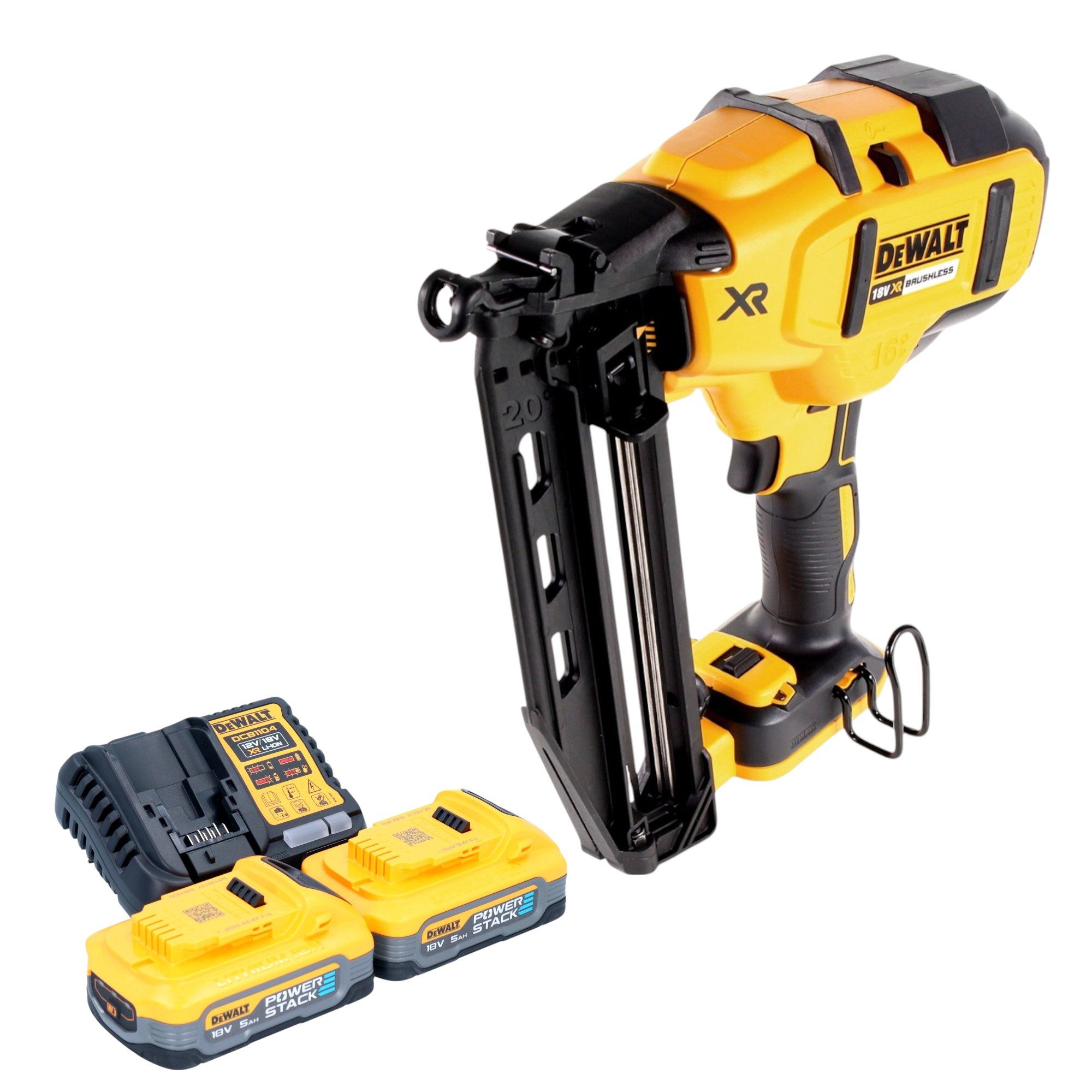 DeWalt Druckluft-Nagler DCN 660 H2 Akku Nagler 18V 32 - 63 mm Brushless + 2x Powerstack Akku