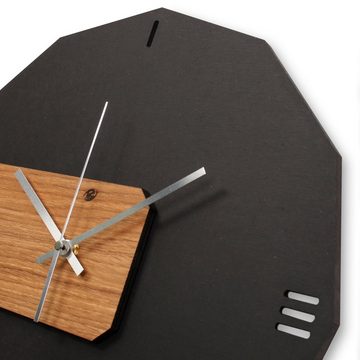 Kreative Feder Wanduhr Designer-Wanduhr „Modern Style“ aus Holz (ohne Ticken; Funk- oder Quarzuhrwerk; elegant, außergewöhnlich, modern)