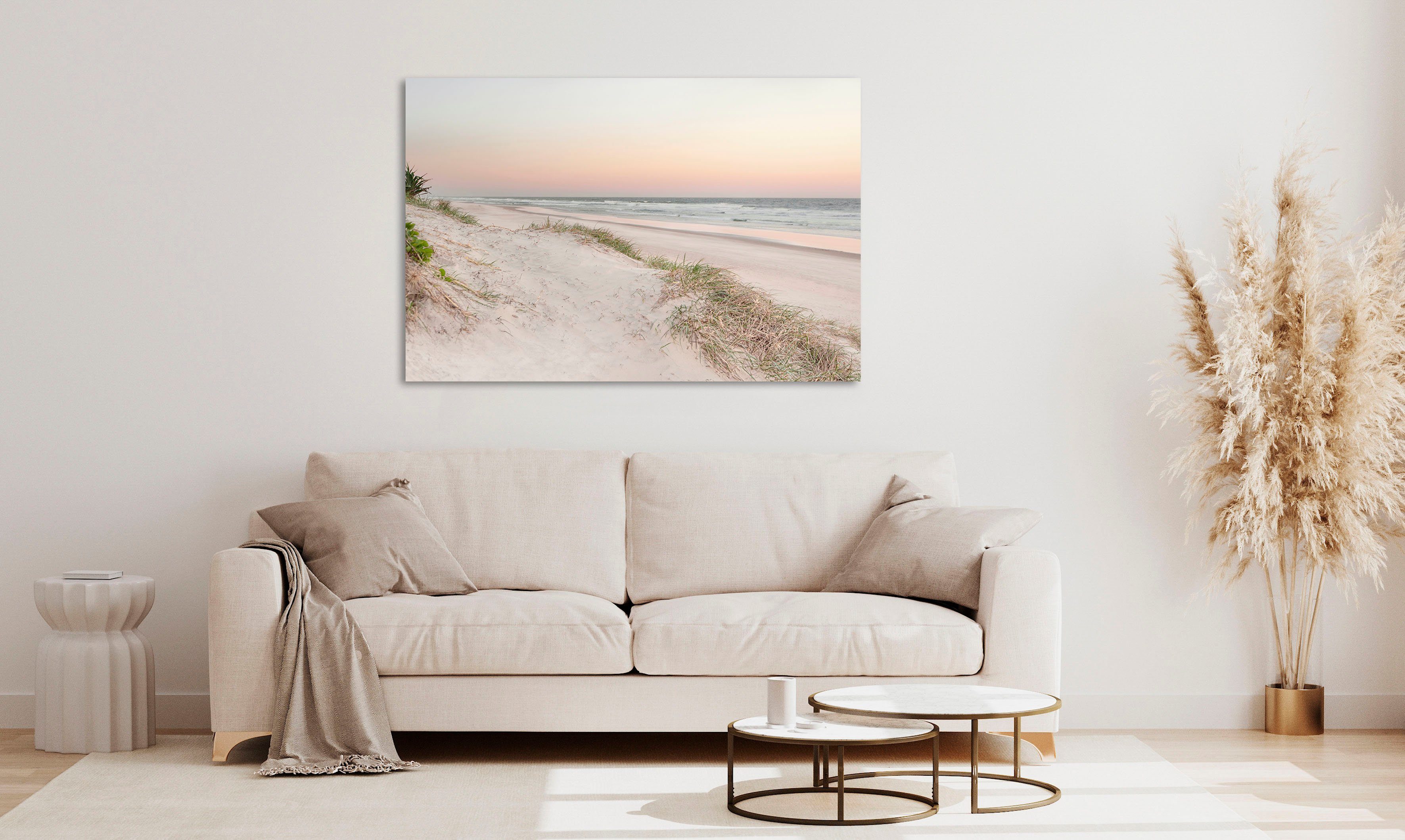 queence Acrylglasbild Evek, Deutschland, Düne, Gräser, Himmel, Meer, Meer Bilder, Spa, Steg, Strand (1 St), Fine Art-Print in Galeriequalität