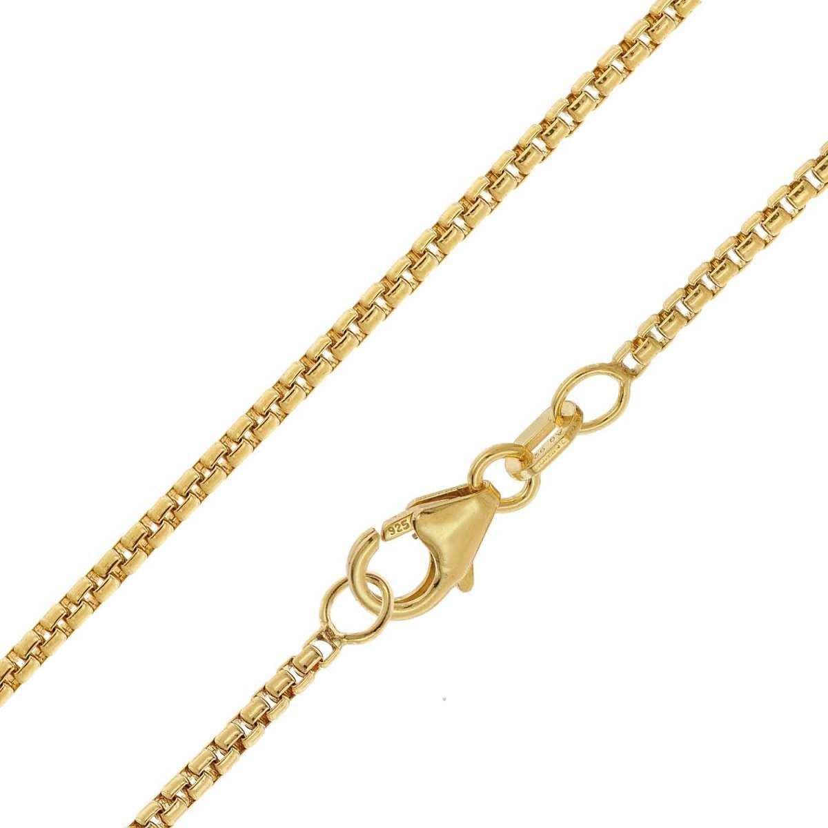 trendor Collier 28970, 925 Sterlingsilber Vergoldet Runde Veneziakette 1,5 mm