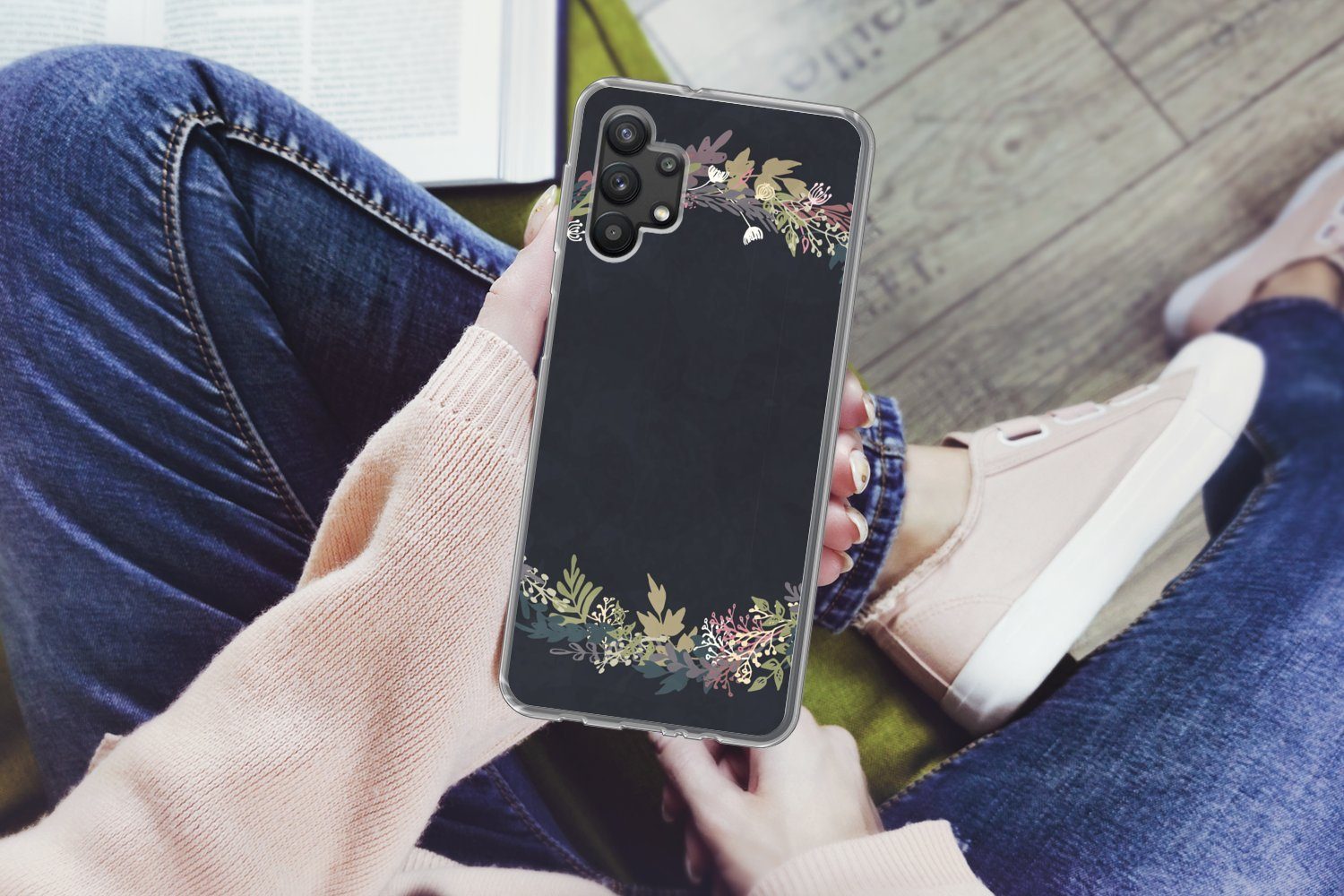 MuchoWow Handyhülle für Samsung Galaxy A32 5G Girlande - Pastell - Sommer, Smartphone-Bumper, Print, Handy Schutzhülle Dünn