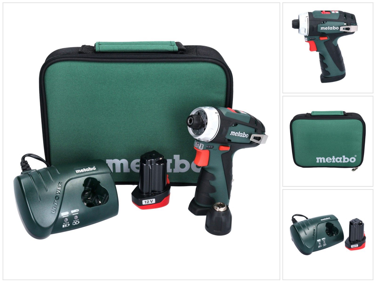 metabo Akku-Schrauber PowerMaxx BS Akku Bohrschrauber 12 V 34 Nm + 1x Akku 2,0 Ah + Ladeger