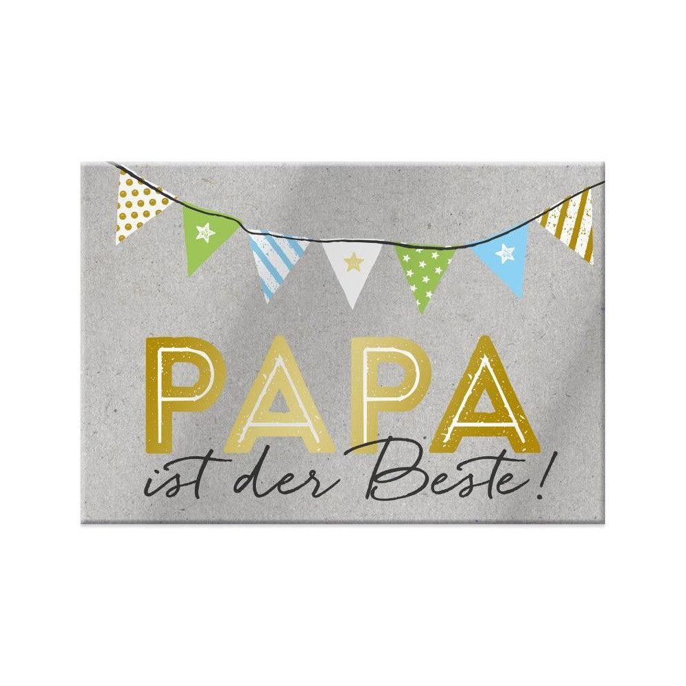 Sheepworld Dekofigur Magnet - mit Umschlag - Papa - ca. 8,2 x 6 cm