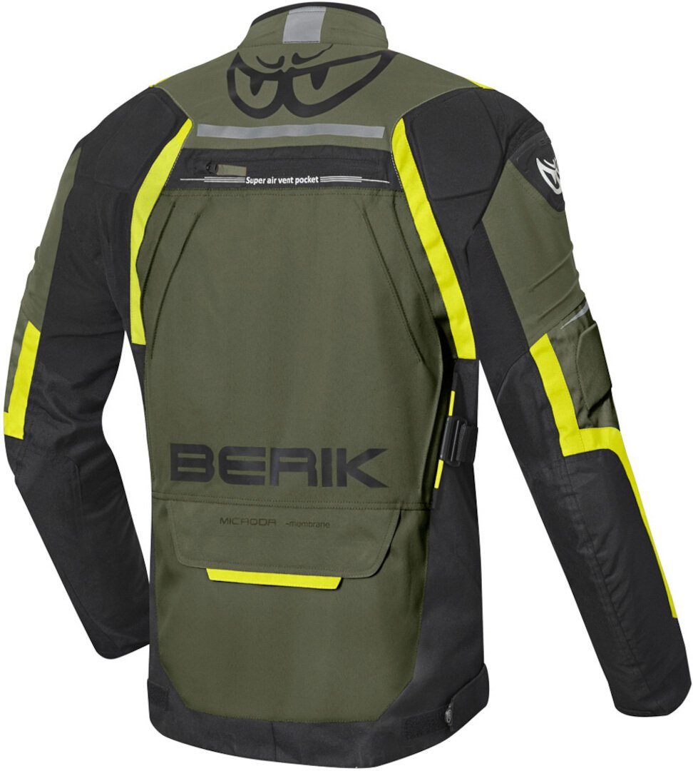 Wasserdichte Textiljacke Motorradjacke Olivegreen/Black Berik Motorrad Rallye