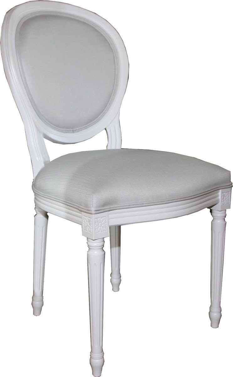 Casa Padrino Esszimmerstuhl Weiß Luxus Weiß Qualität Stuhl / Esszimmer Luxus Barock 