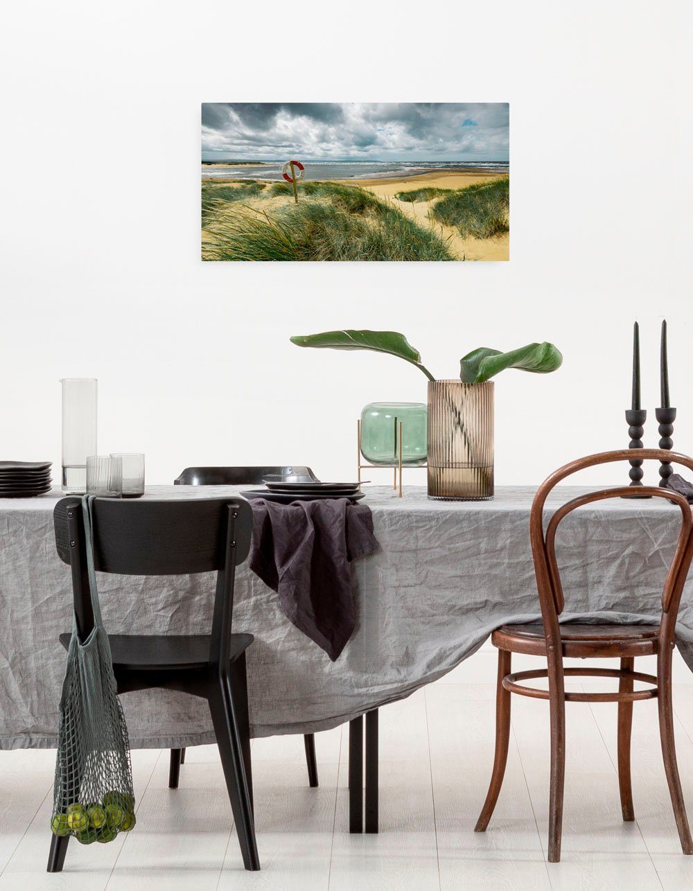 Palmen, Stormy 60x30 Höhe), Leinwandbild (Breite Strand Jahreszeiten, Berge, Blätter, Blumen, (1 x Komar Foto, Days, Meer, Baum, cm St), Keilrahmenbild Landschaft, Natur,