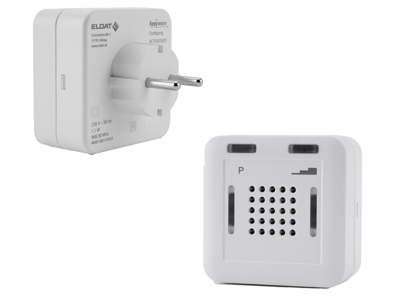 Eldat Türklingel-Set ELDAT Klingelerweiterung Funk-Weiterleitung für bestehende Klingel, 1 Empfänger, 30 Klingeltöne, (2-tlg)