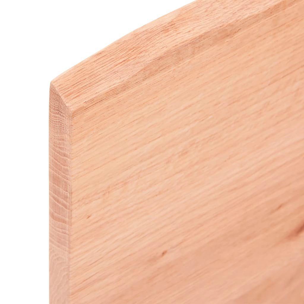 furnicato Tischplatte 60x50x2 cm (1 Baumkante St) Eiche Massivholz Behandelt