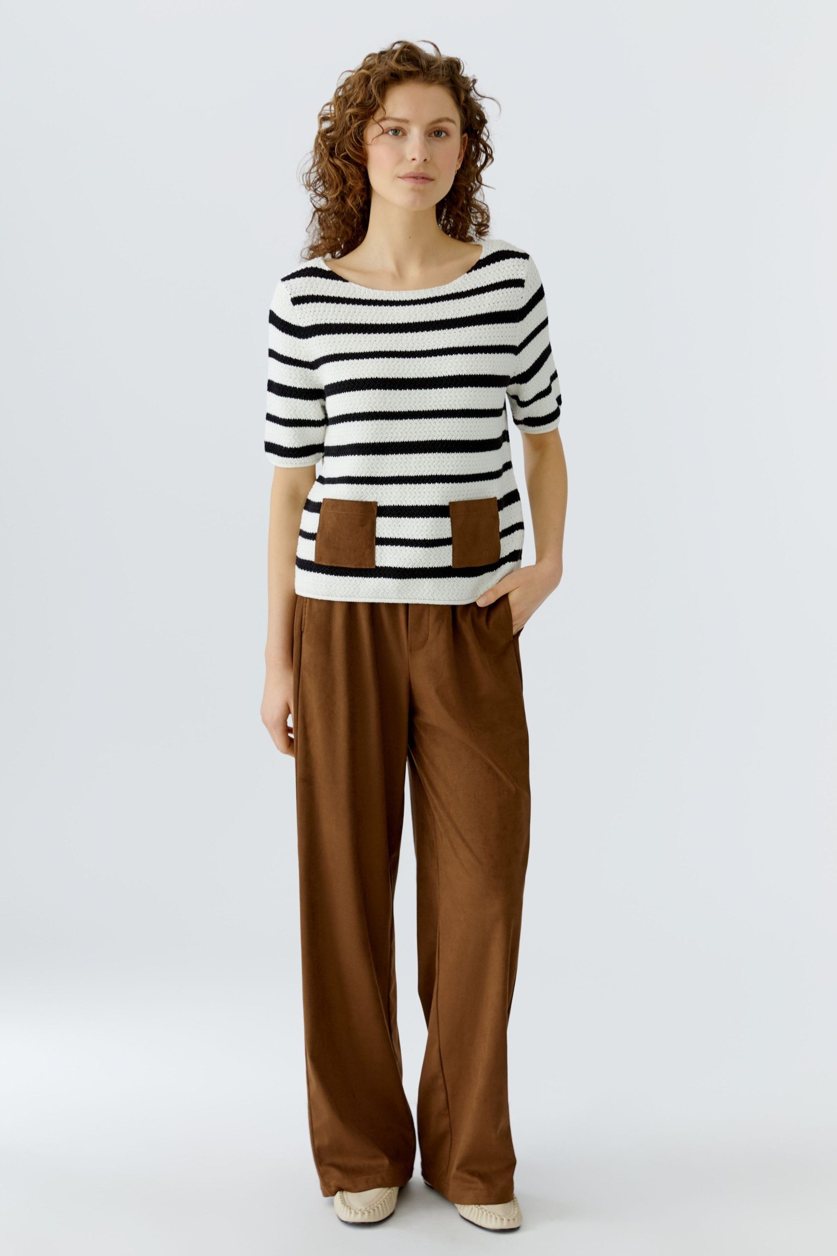 Oui 5-Pocket-Jeans Hose fondue fudge
