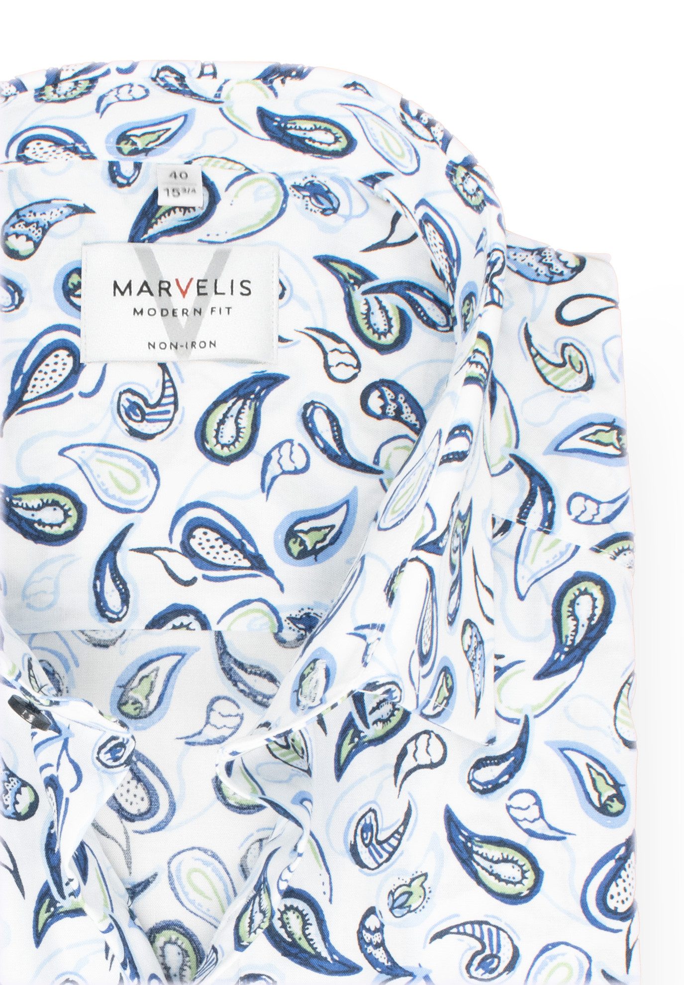 MARVELIS Kurzarmhemd Modern Fit normale, leicht taillierte Schnittführung