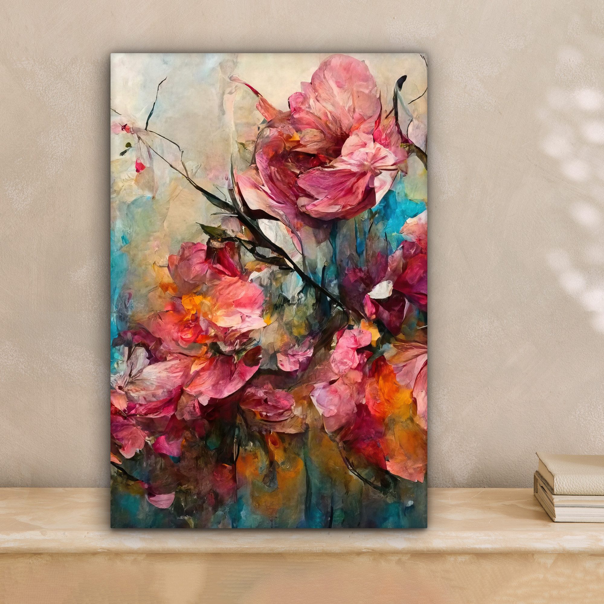 OneMillionCanvasses® Leinwandbild Kunst - Blumen - Rosa - Rosen - Natur, Fo günstig online kaufen