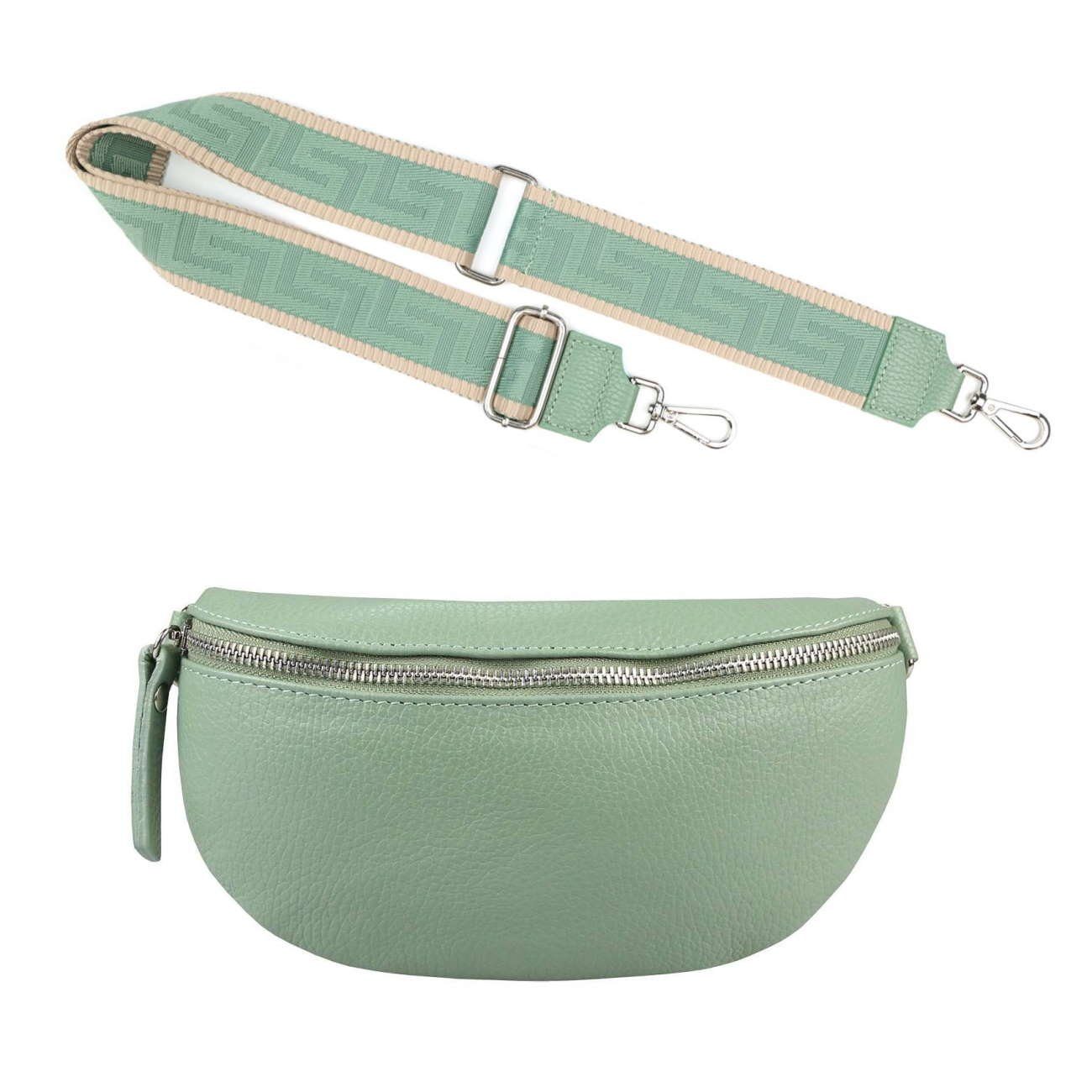 Bauchtasche Made in Italy Damen Leder Gürteltasche Hüfttasche Brusttasche Bodybag