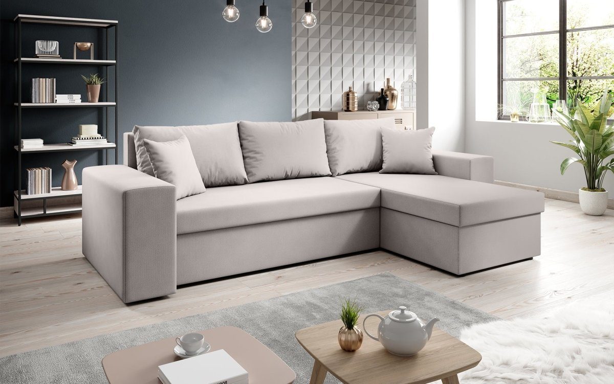 Luxusbetten24 Schlafsofa Designer Sofa Denver, mit Stauraum und Schlaffunktion