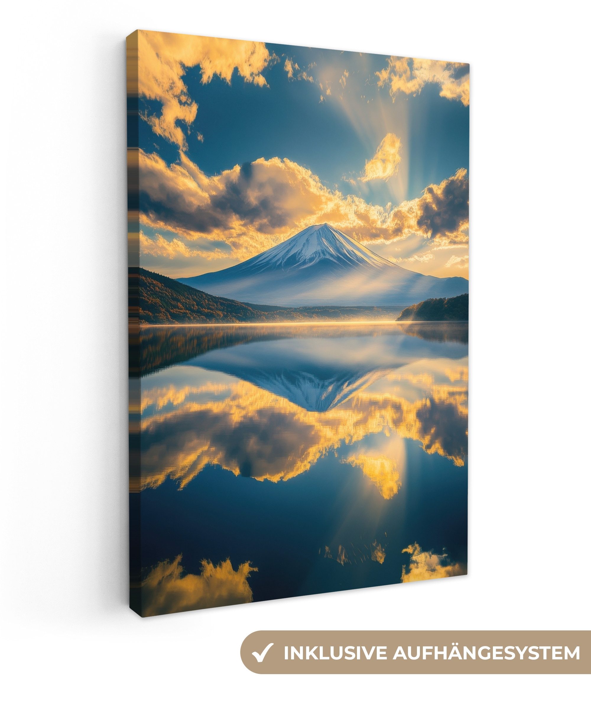 OneMillionCanvasses® Leinwandbild Berg - Fluss - günstig online kaufen