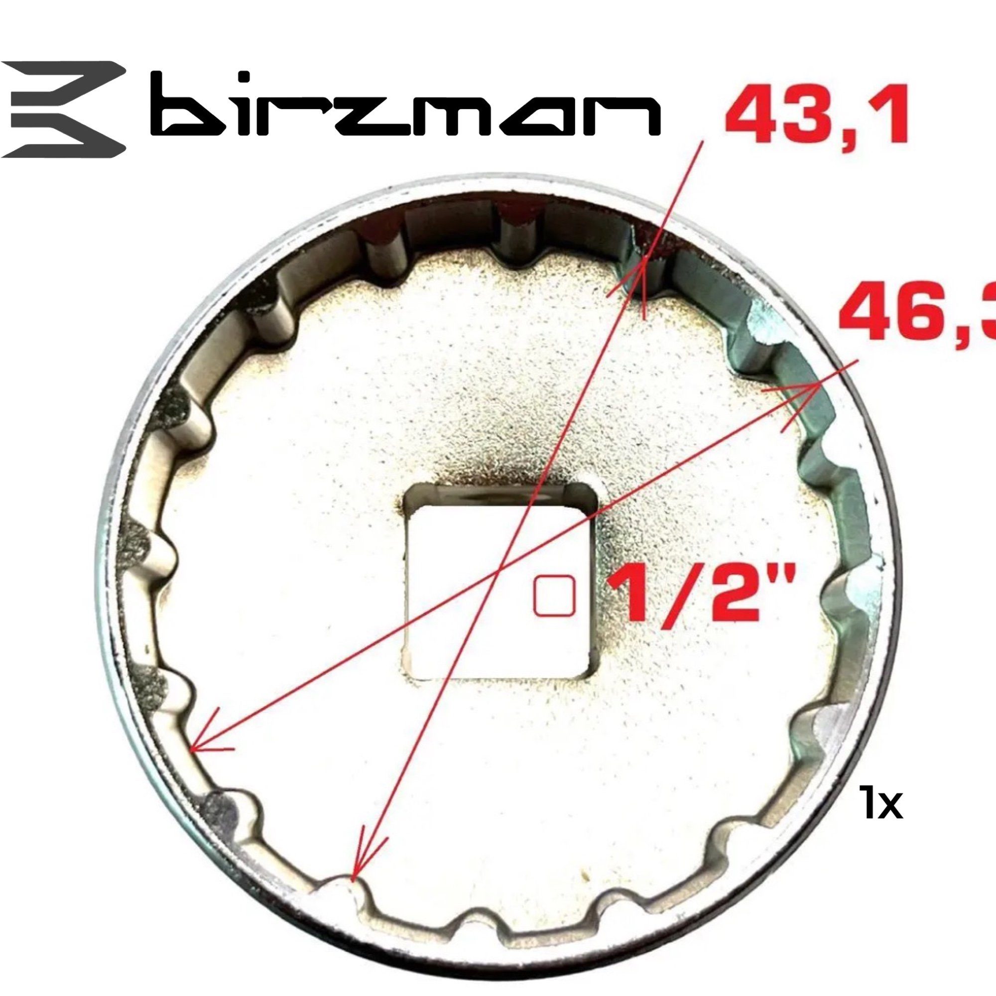 Birzman Fahrrad-Montageständer Birzman BB Innenlagerschlüssel Tretlager Nuss für Hollowtech II
