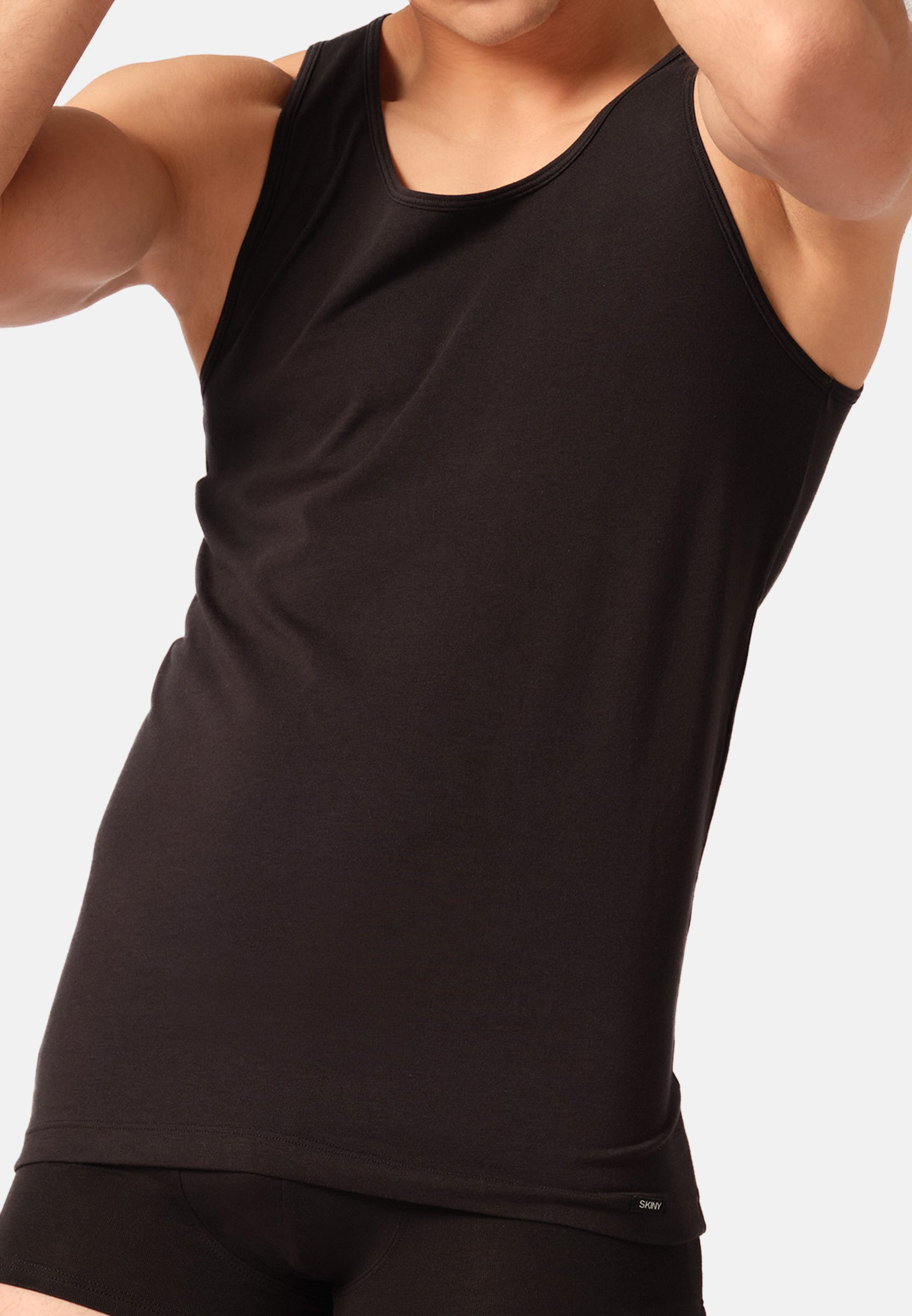 Skiny Unterhemd 4er Pack Cotton Advantage (Spar-Set, 4-St) Unterhemd / Tanktop - Baumwolle - Atmungsaktiv - Ideale Passform