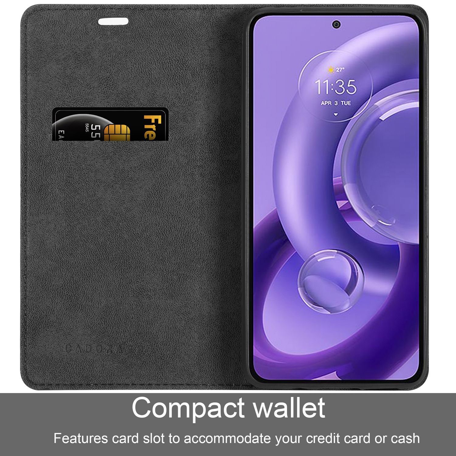 Cadorabo Handyhülle für Motorola EDGE 30 NEO Hülle Motorola EDGE 30 NEO, Hülle Schutzhülle mit Standfunktion, Magnetverschluss und Kartenfach