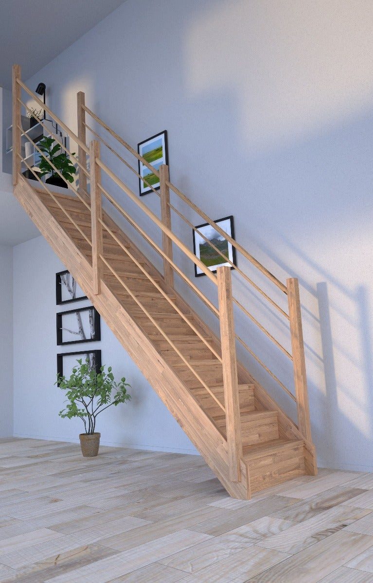 Starwood Raumspartreppe Holztreppe Mykonos Gerade-Eiche-Holz-Holz Design