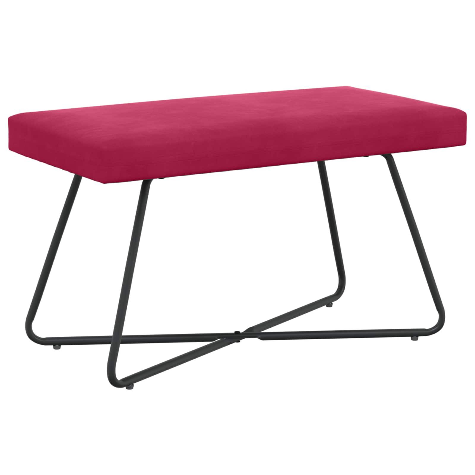 vidaXL Sitzbank Bank Weinrot 80 x 40 x 45 cm Samt (1-St)
