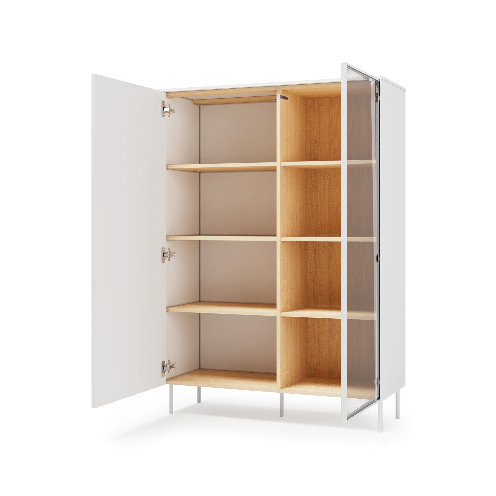 HAUSELEMENT Standvitrine LIBA LB-02 Vitrinenschrank mit LED-Beleuchtung Regalschrank Modern