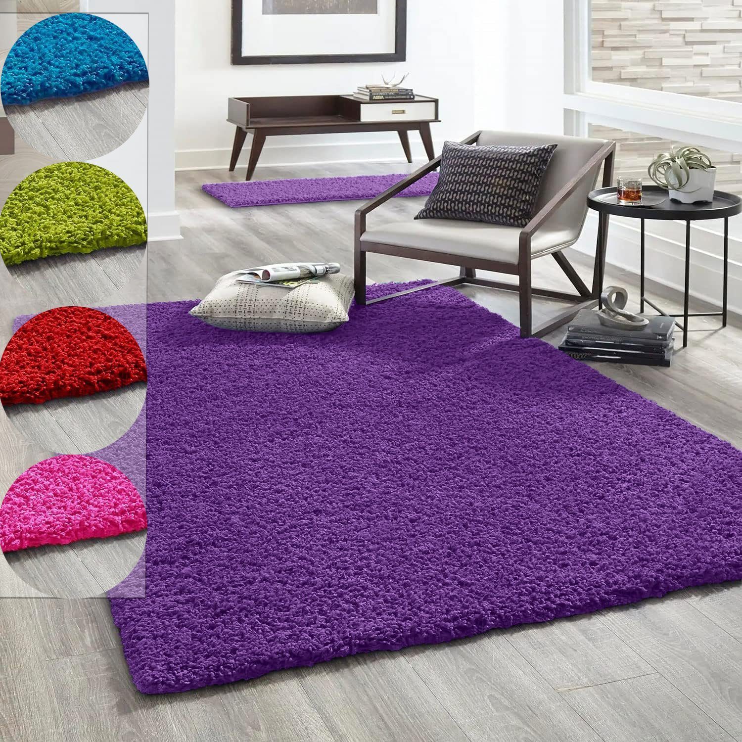 Vimoda Hochflor-Teppich Shaggy Langflor Wohnzimmer Schlafzimmer günstig online kaufen