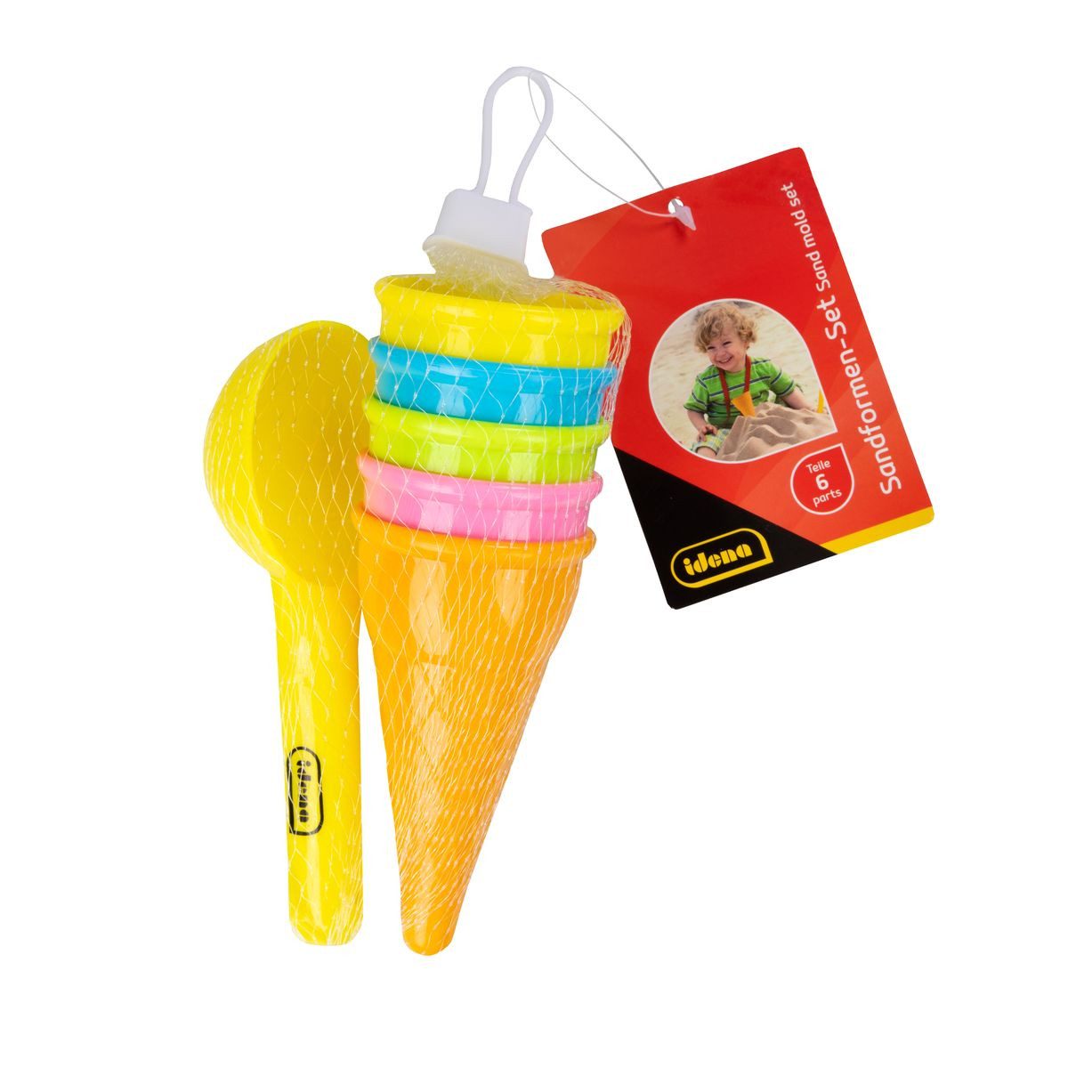 Idena Stockregenschirm Idena Sandformen Set Eiscreme mit Löffel mehrfarbig 6 Teile