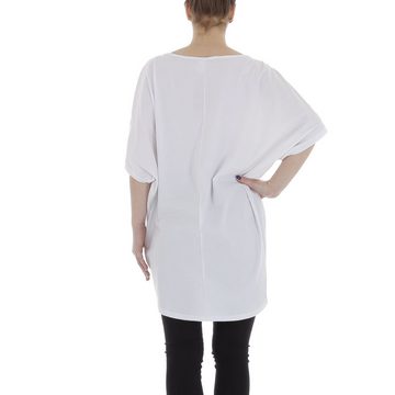 Ital-Design Tunikashirt Damen Freizeit (85987264) Stretch Top & Shirt in Weiß