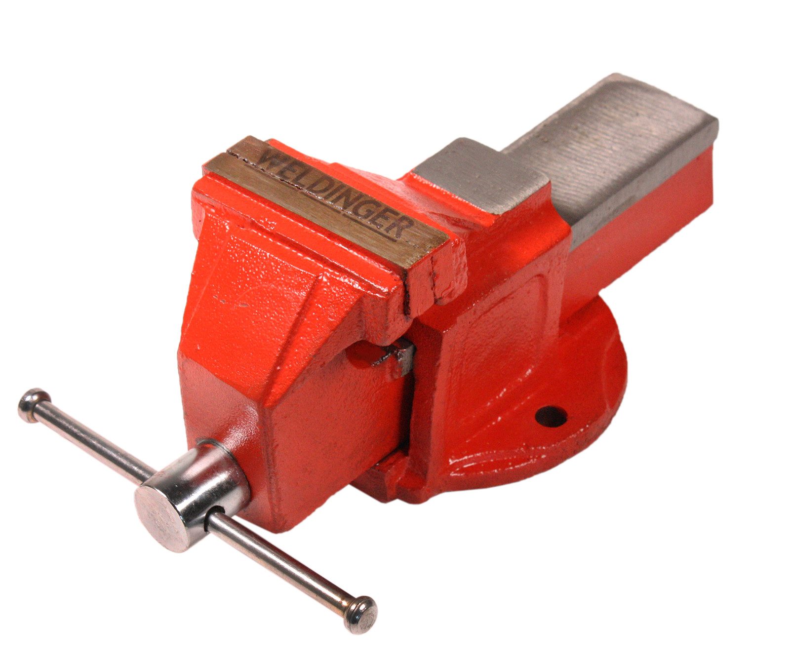 WELDINGER Schraubstock Schraubstock eco 80 mm Backenbreite Stahl geschmiedet unzerbrechlich, 1-St., 80 mm, integrierte Ambossplatte, feststehend