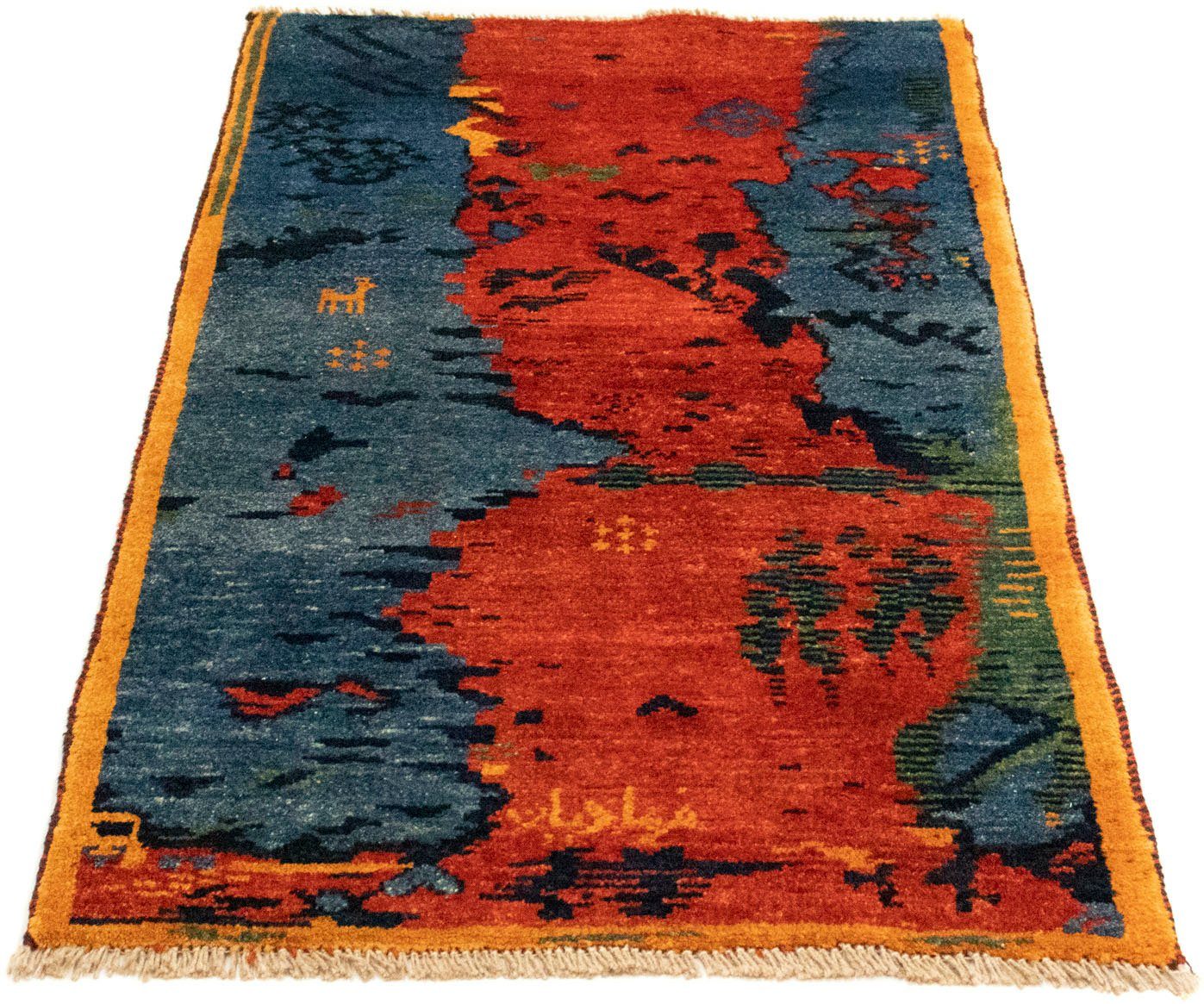 Teppich rechteckig, 18 Gabbeh mm, morgenland, handgeknüpft Höhe: rot, handgeknüpft Wollteppich