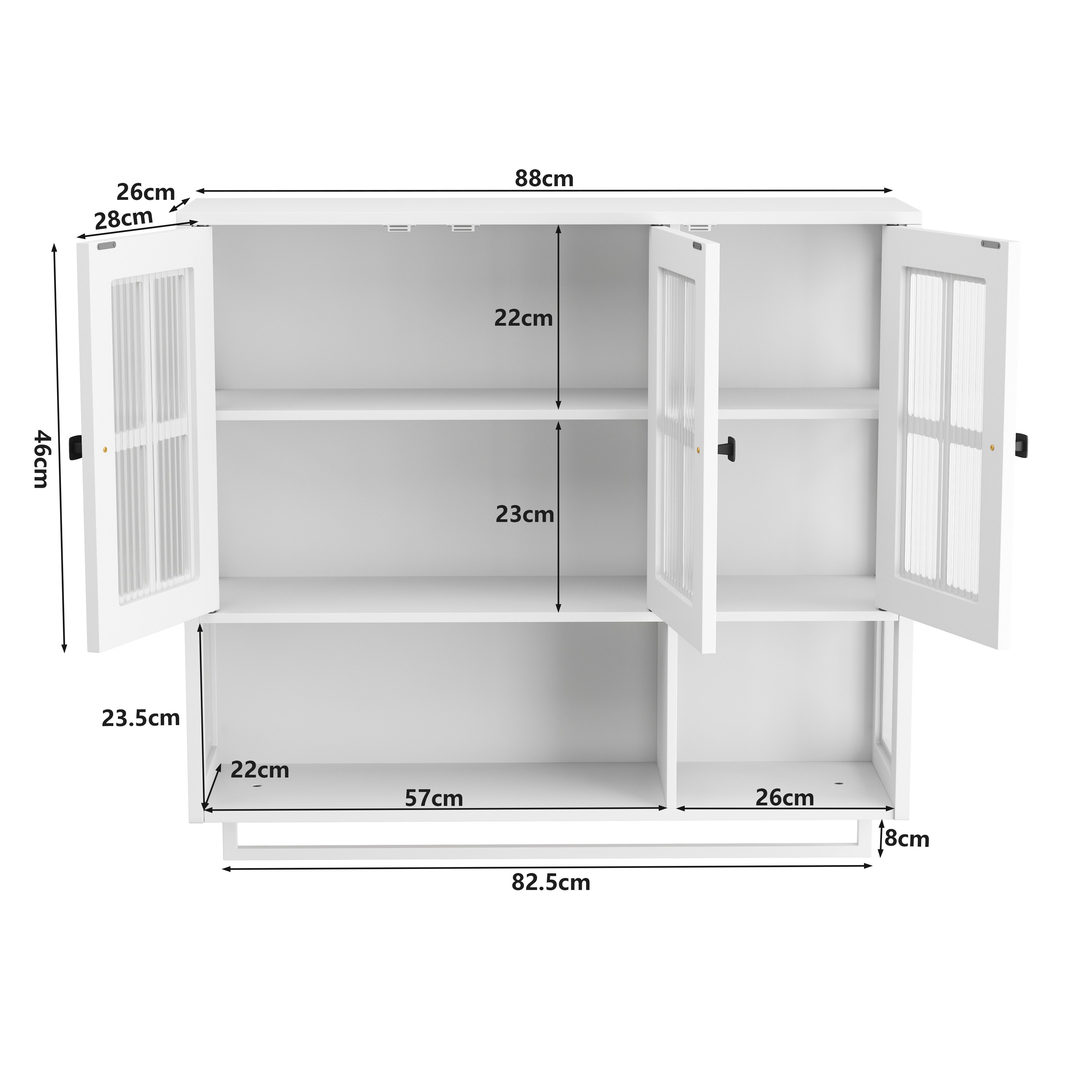 Celya Hängeschrank Badezimmer-Wandschrank, 3-türiger Wandschrank aus Holz ( günstig online kaufen