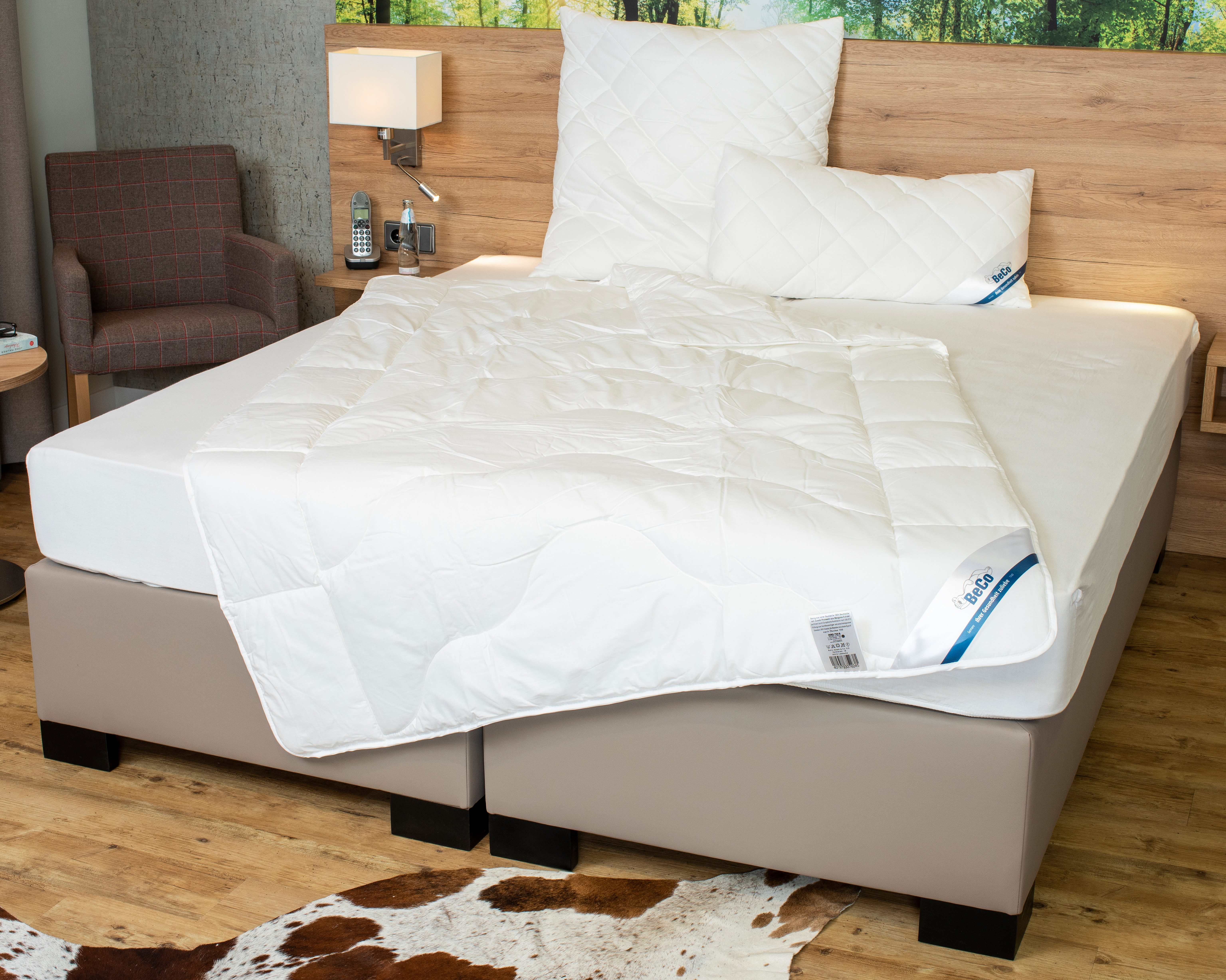 Beco Microfaserbettdecke BeCo Medibett MF50 Made in Green 135x200 cm und weitere Größen, Füllung: Polyester, Bezug: Baumwolle, Made in EU, allergiker geeignet (Hausstauballergiker)