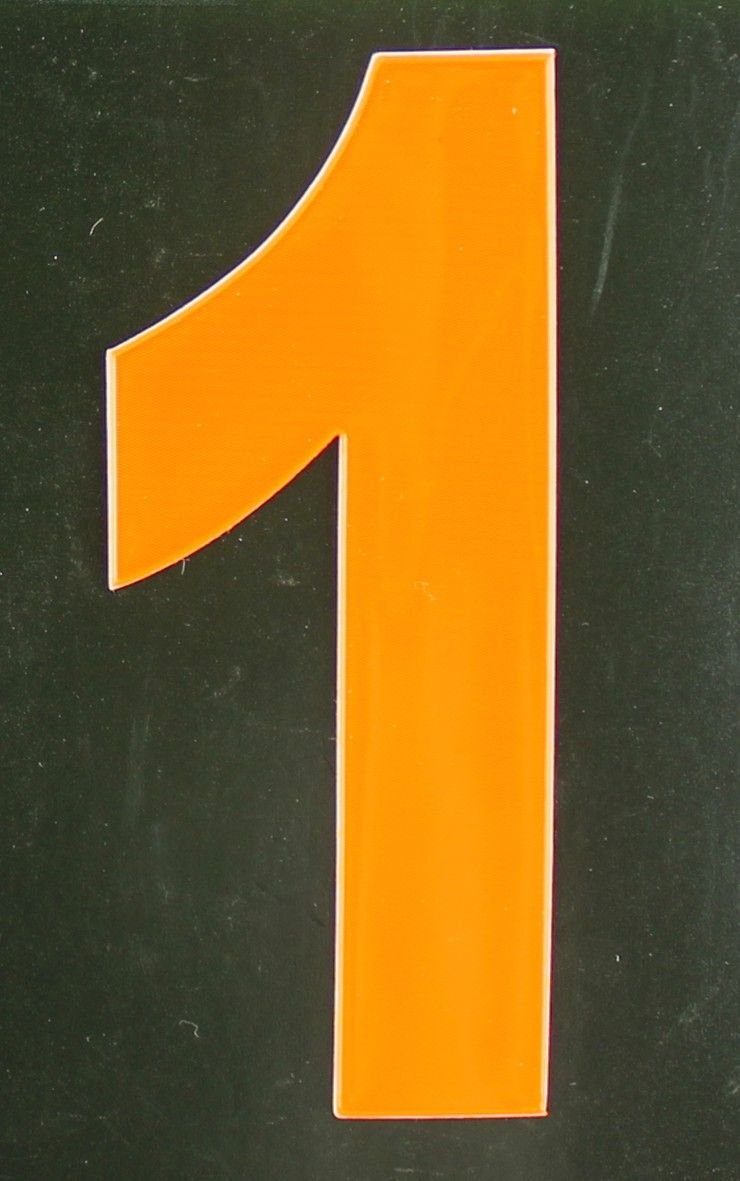 Aco Hausnummer Conacord Reflektierende Klebezahl 1 orange 80 mm 1