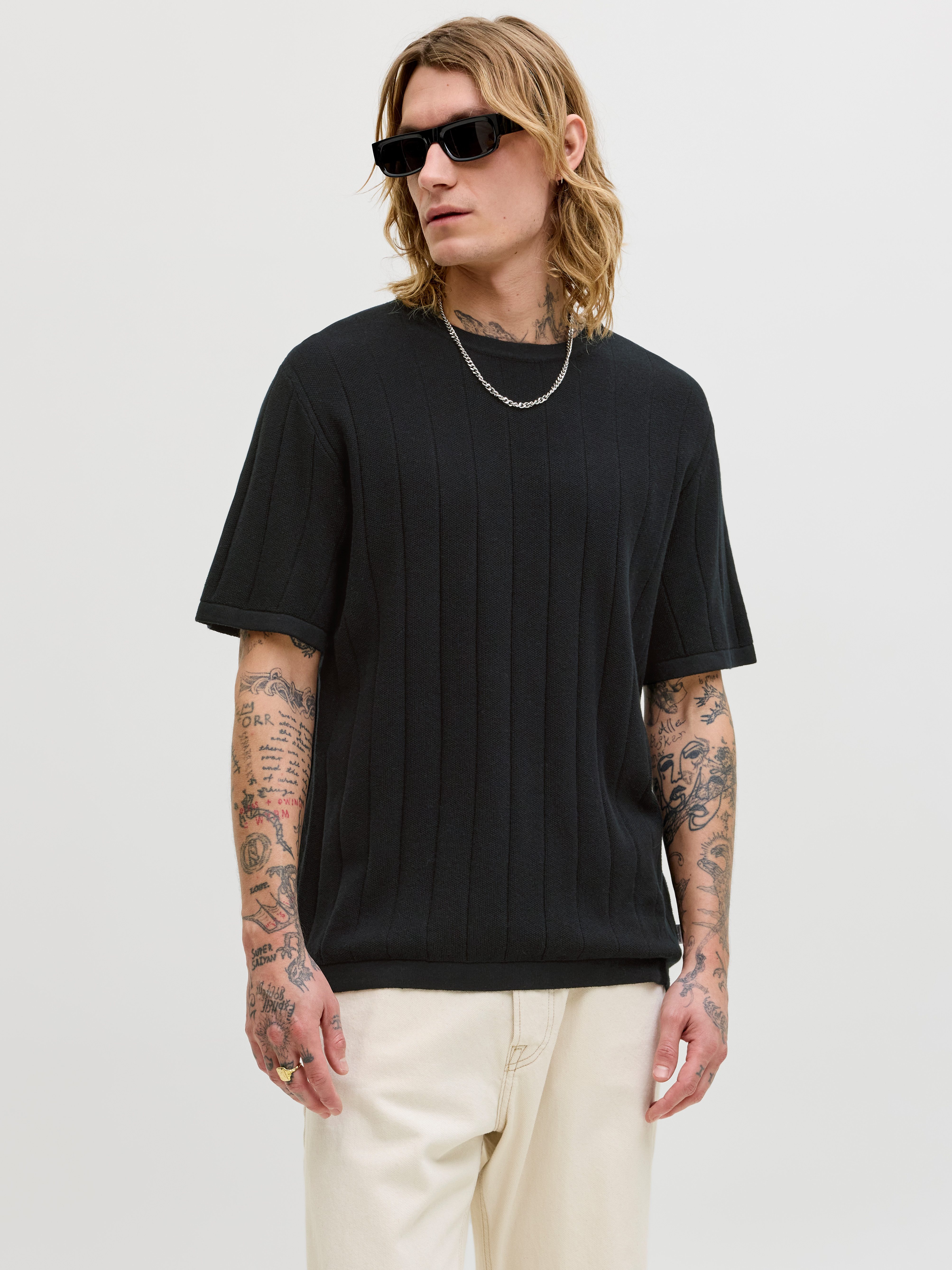 Kurzarmpullover JJEBRADLEY KNIT TEE SS LN